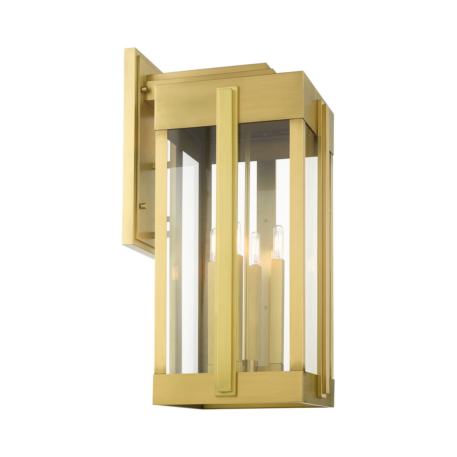 Livex Lighting - 27716-08 - Four Light Outdoor Wall Lantern - Lexington - Natural Brass