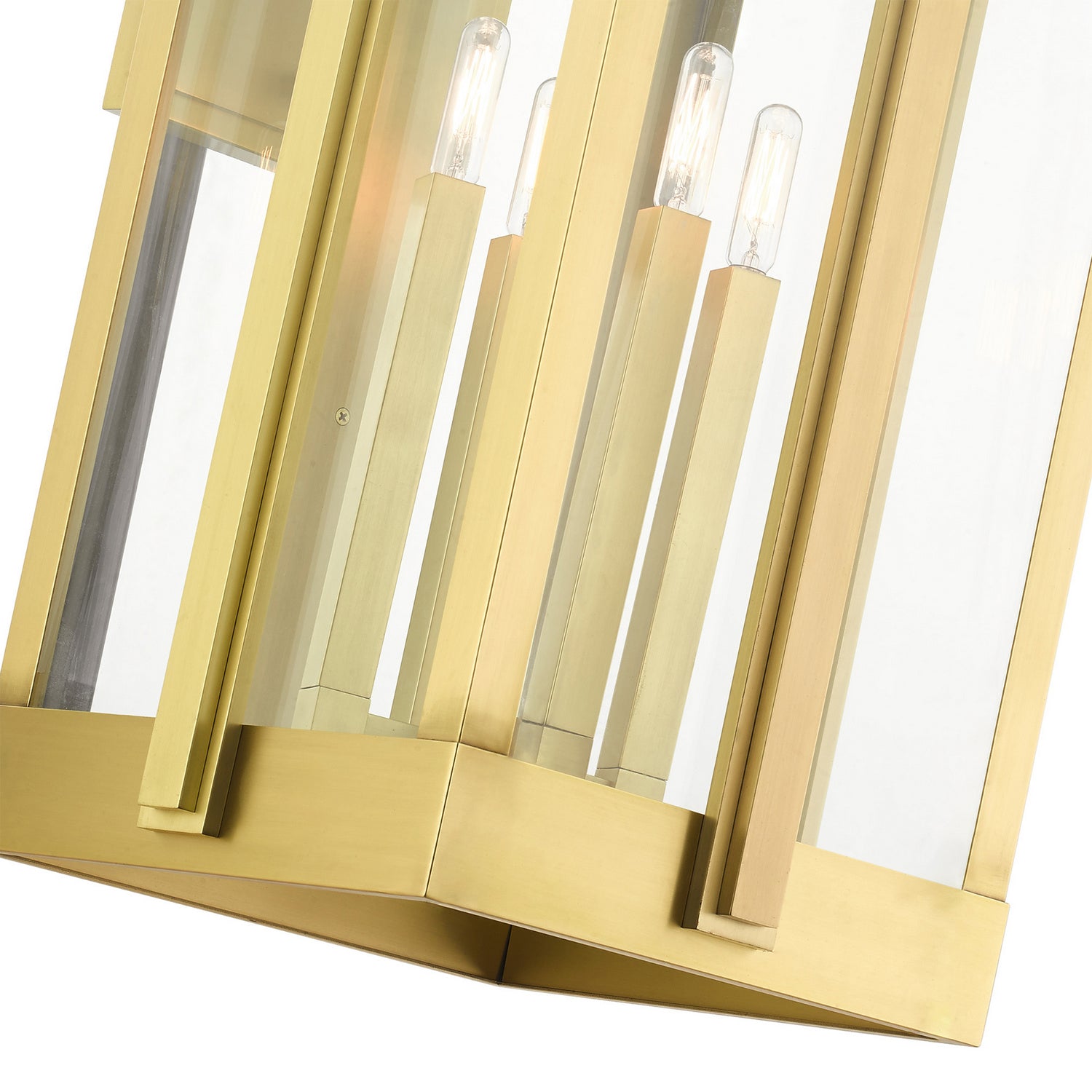 Livex Lighting - 27716-08 - Four Light Outdoor Wall Lantern - Lexington - Natural Brass