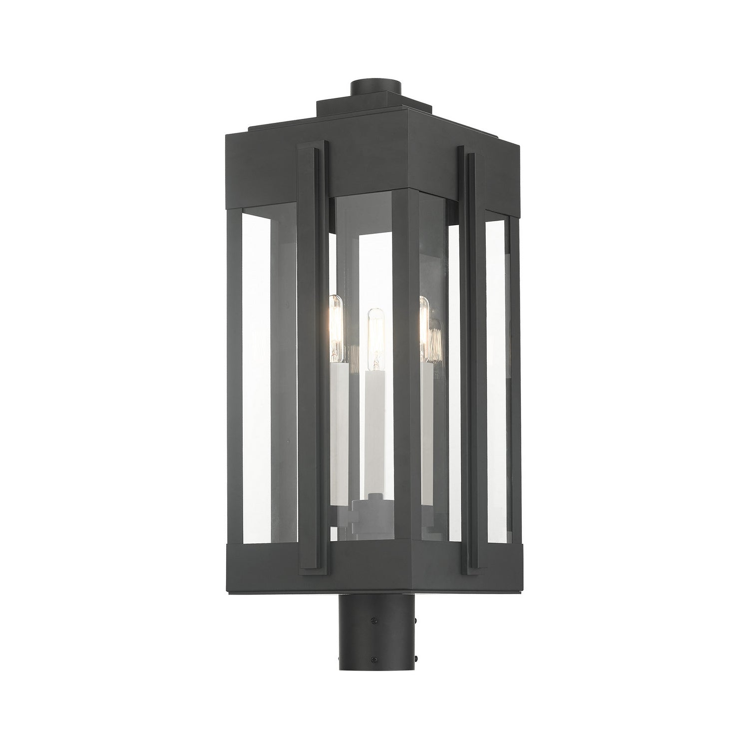 Livex Lighting - 27717-04 - Three Light Outdoor Post Top Lantern - Lexington - Black