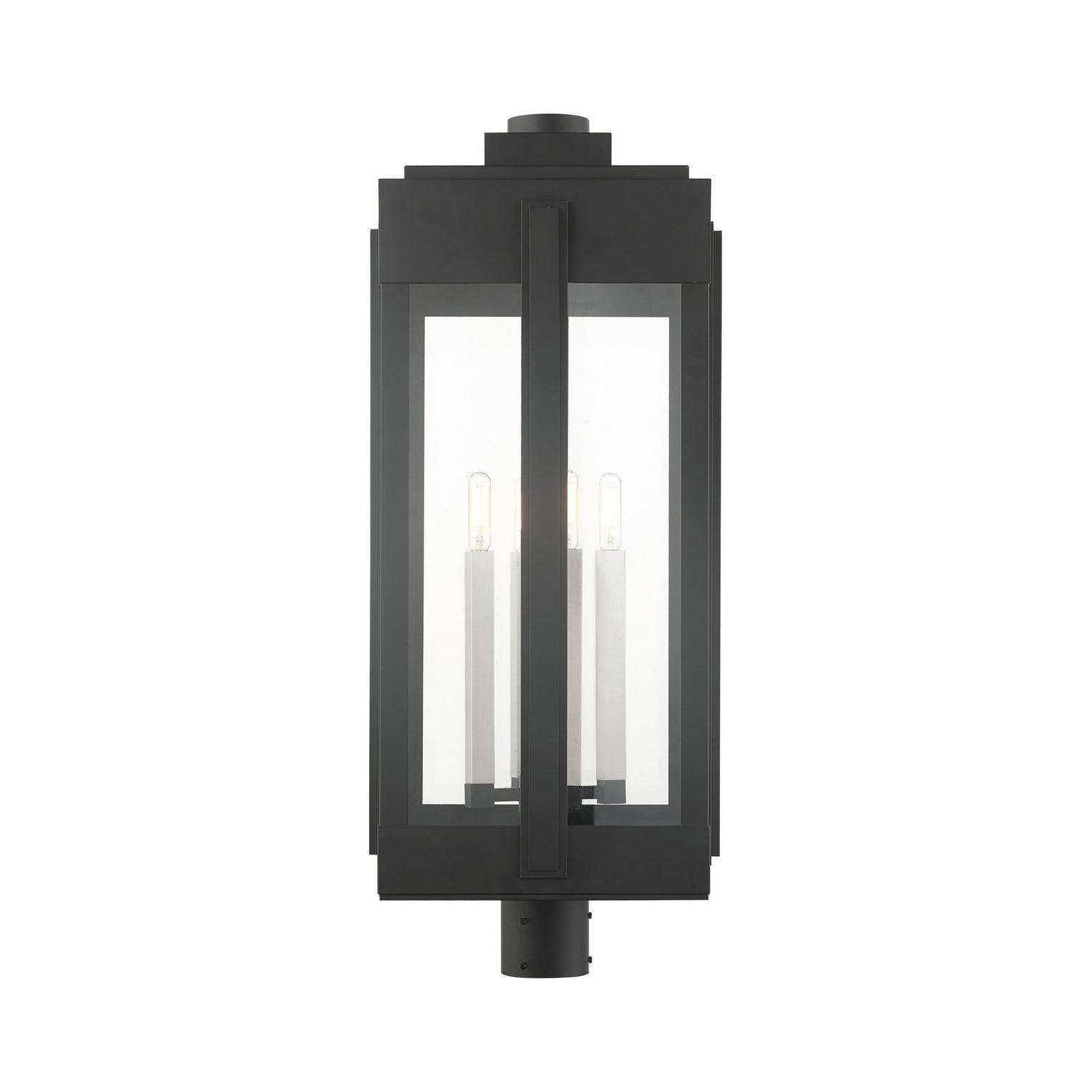 Livex Lighting - 27719-04 - Four Light Outdoor Post Top Lantern - Lexington - Black