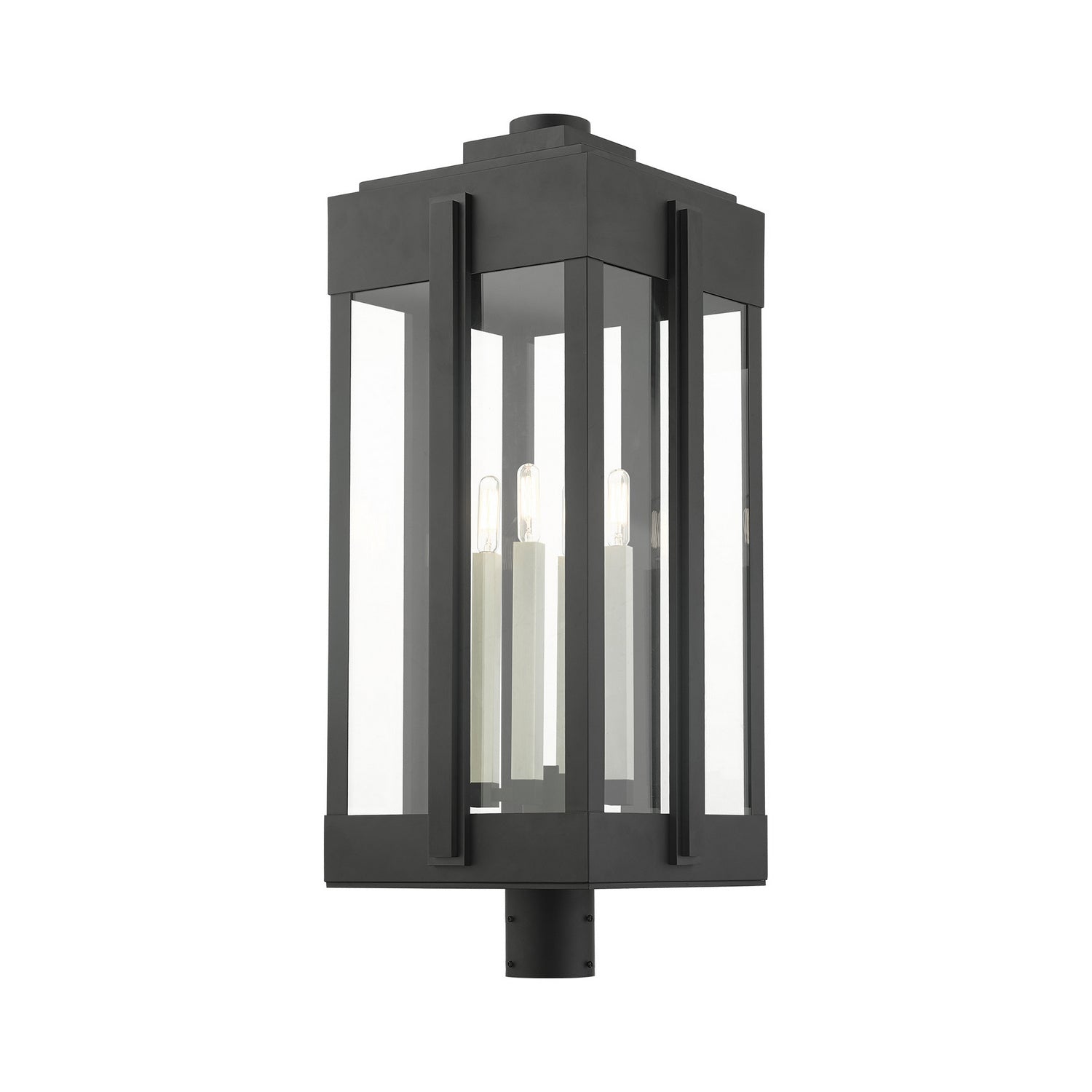 Livex Lighting - 27719-04 - Four Light Outdoor Post Top Lantern - Lexington - Black
