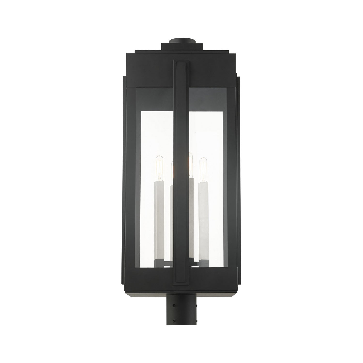 Livex Lighting - 27719-04 - Four Light Outdoor Post Top Lantern - Lexington - Black