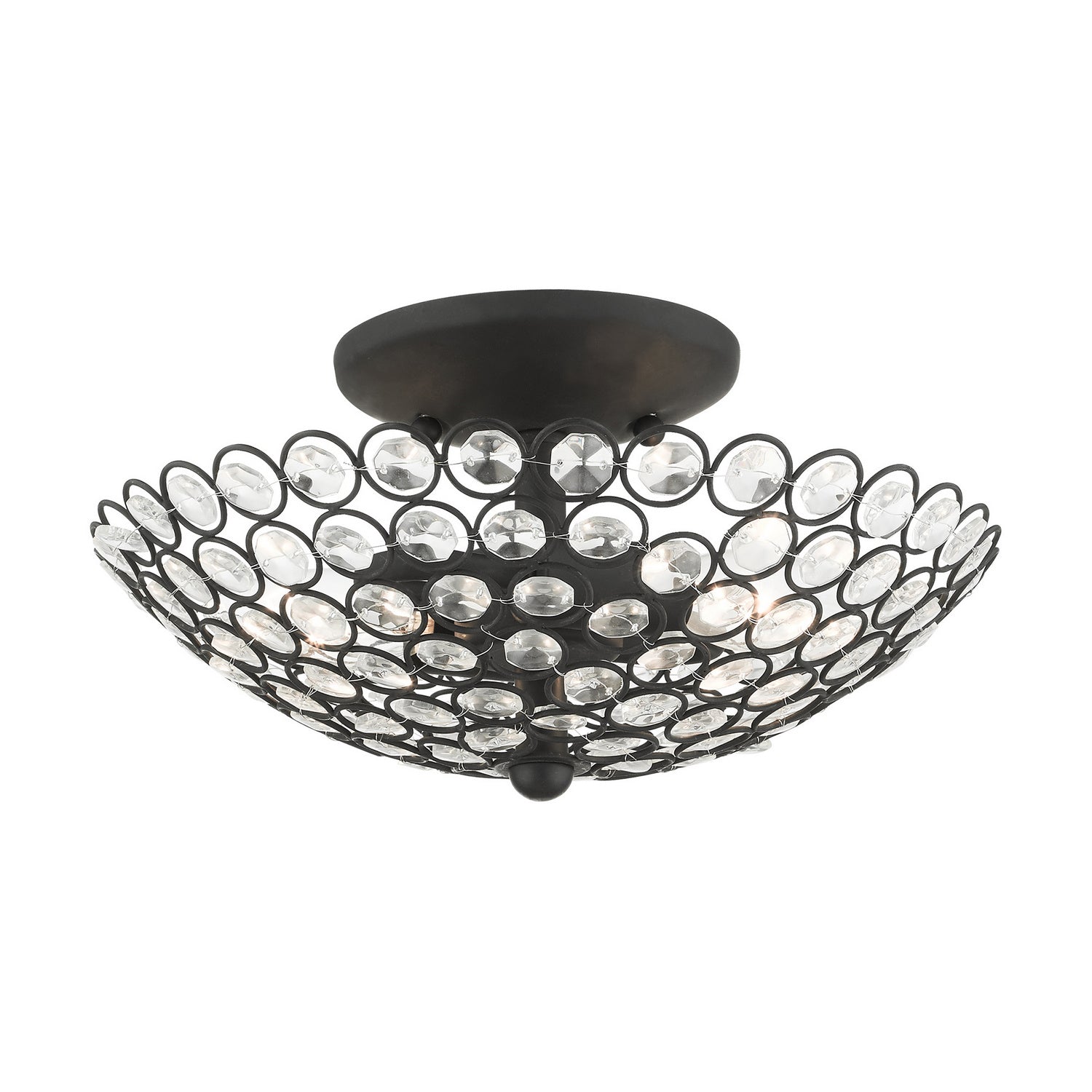 Livex Lighting - 40441-04 - Two Light Semi Flush Mount - Cassandra - Black