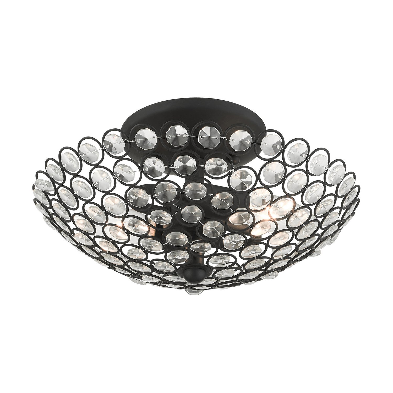 Livex Lighting - 40441-04 - Two Light Semi Flush Mount - Cassandra - Black