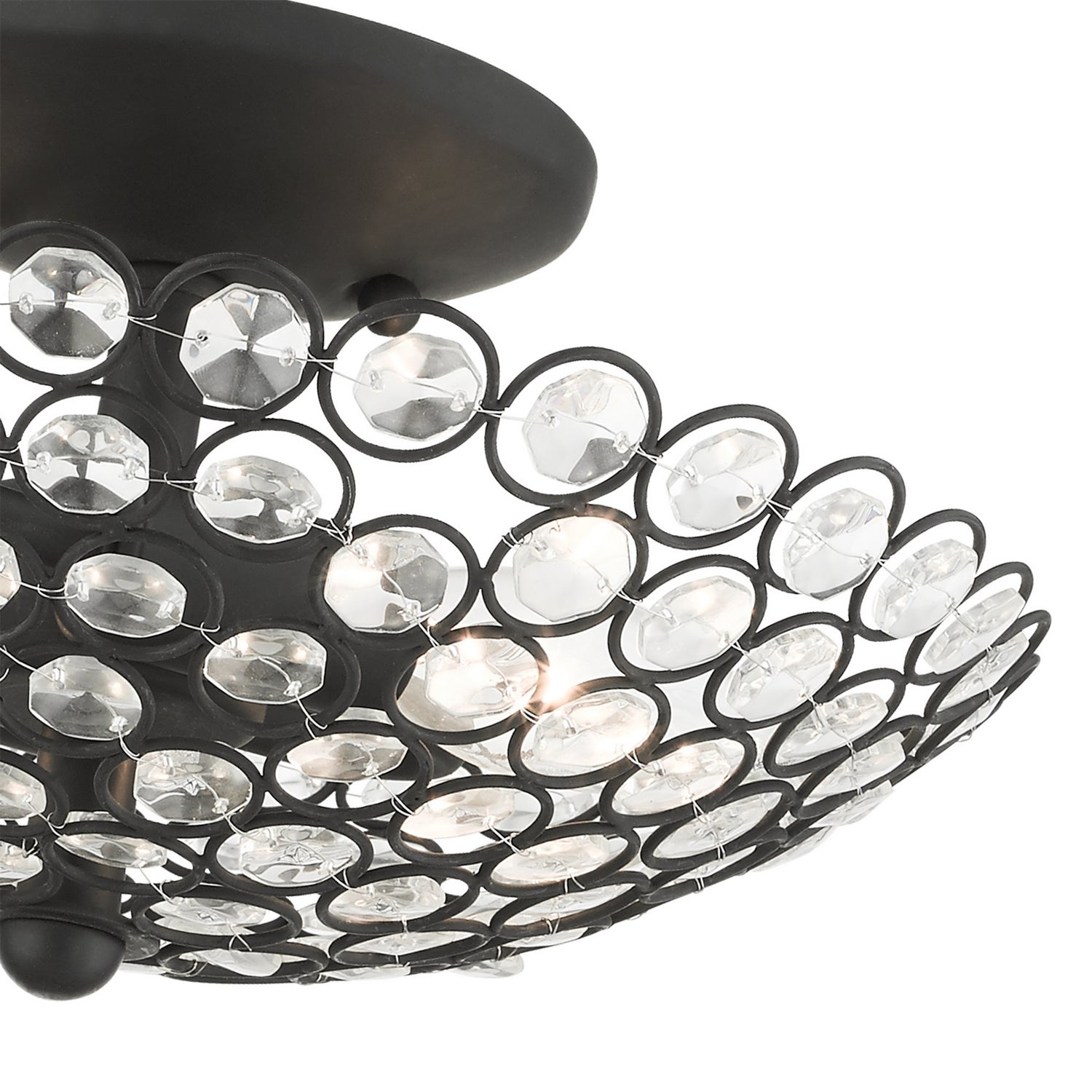 Livex Lighting - 40441-04 - Two Light Semi Flush Mount - Cassandra - Black