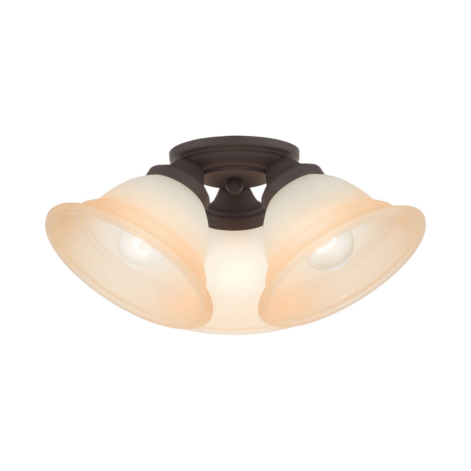 Livex Lighting - 40729-07 - Three Light Flush Mount - Wynnewood - Bronze