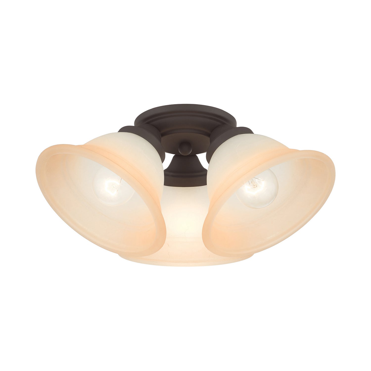 Livex Lighting - 40729-07 - Three Light Flush Mount - Wynnewood - Bronze