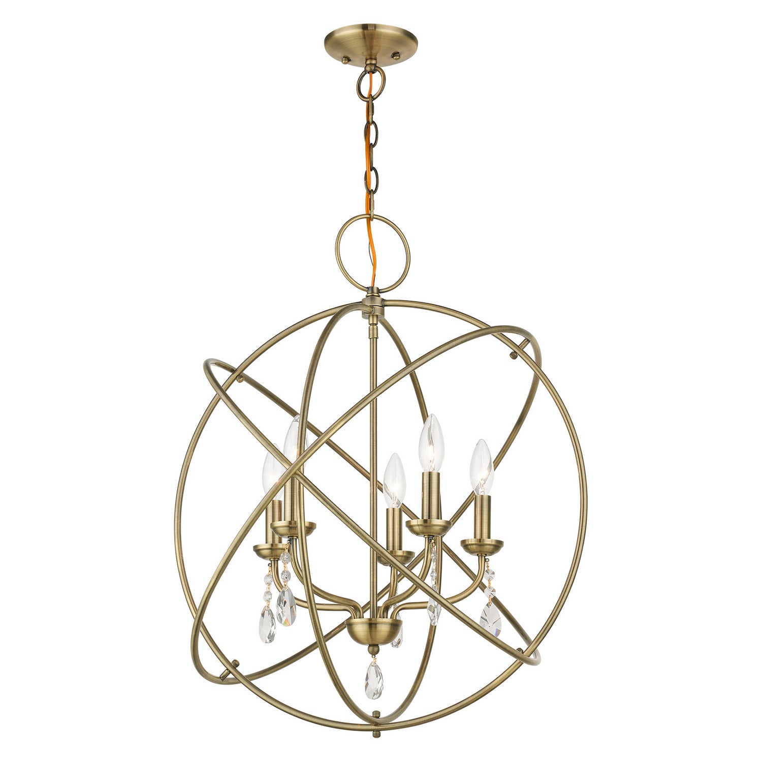 Livex Lighting - 40905-01 - Five Light Chandelier - Aria - Antique Brass