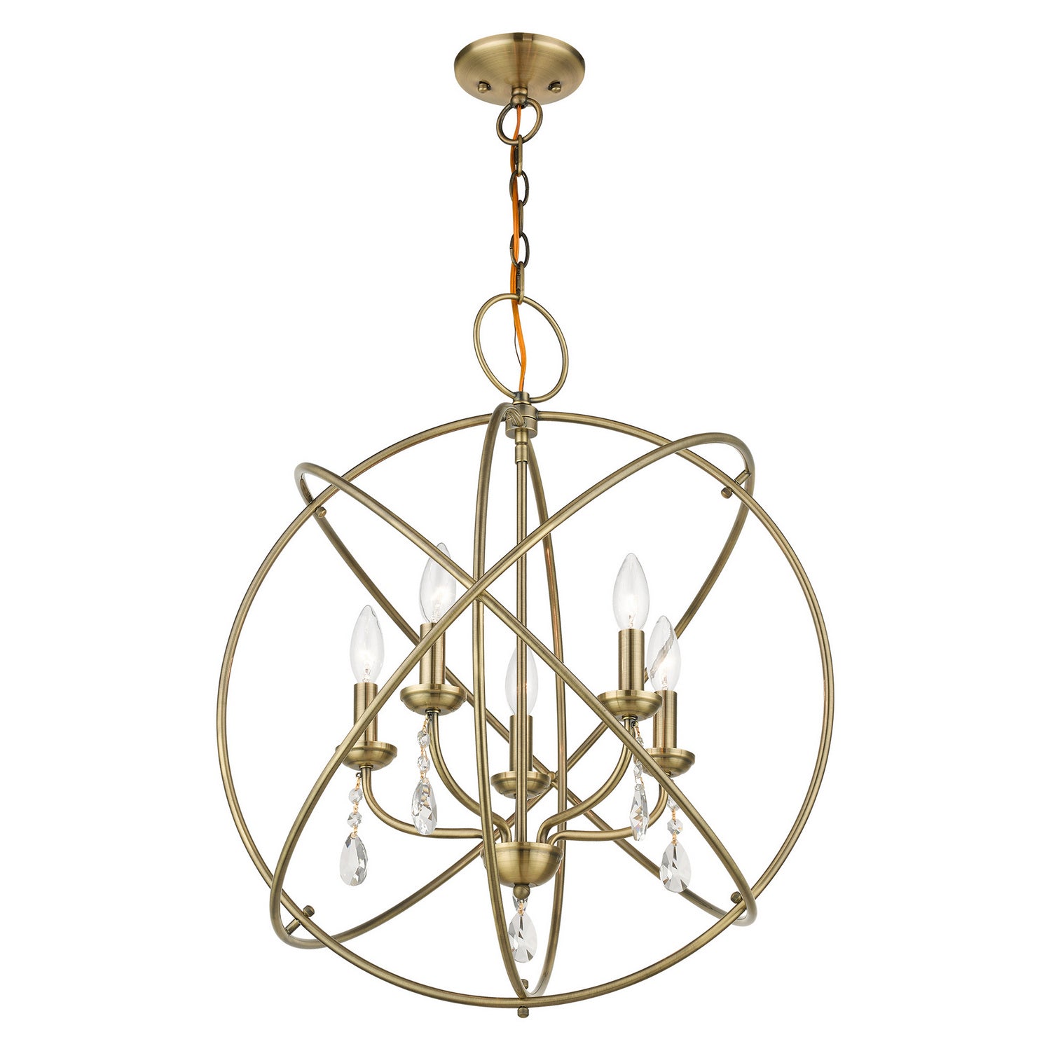 Livex Lighting - 40905-01 - Five Light Chandelier - Aria - Antique Brass