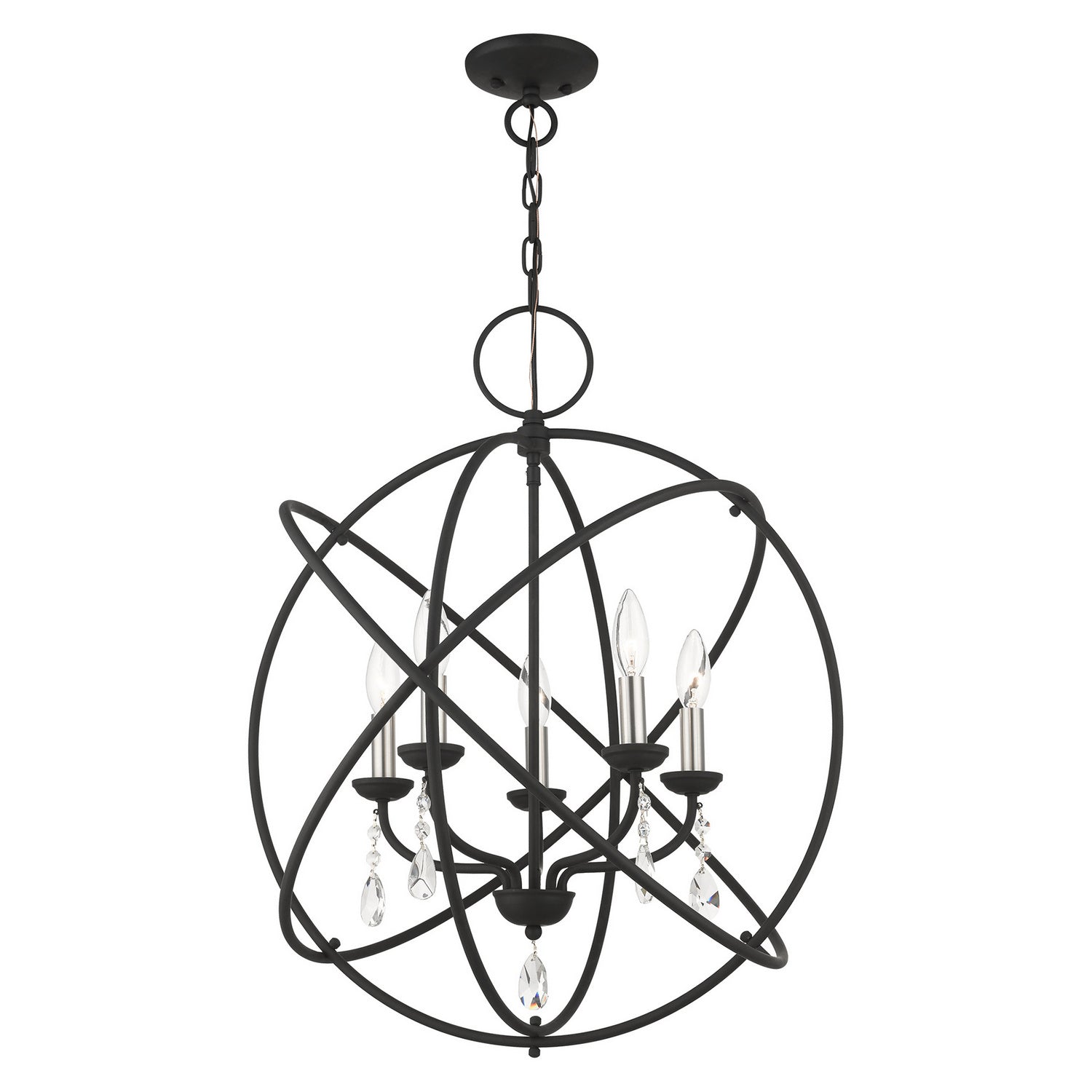 Livex Lighting - 40905-04 - Five Light Chandelier - Aria - Black w/ Satin Nickels