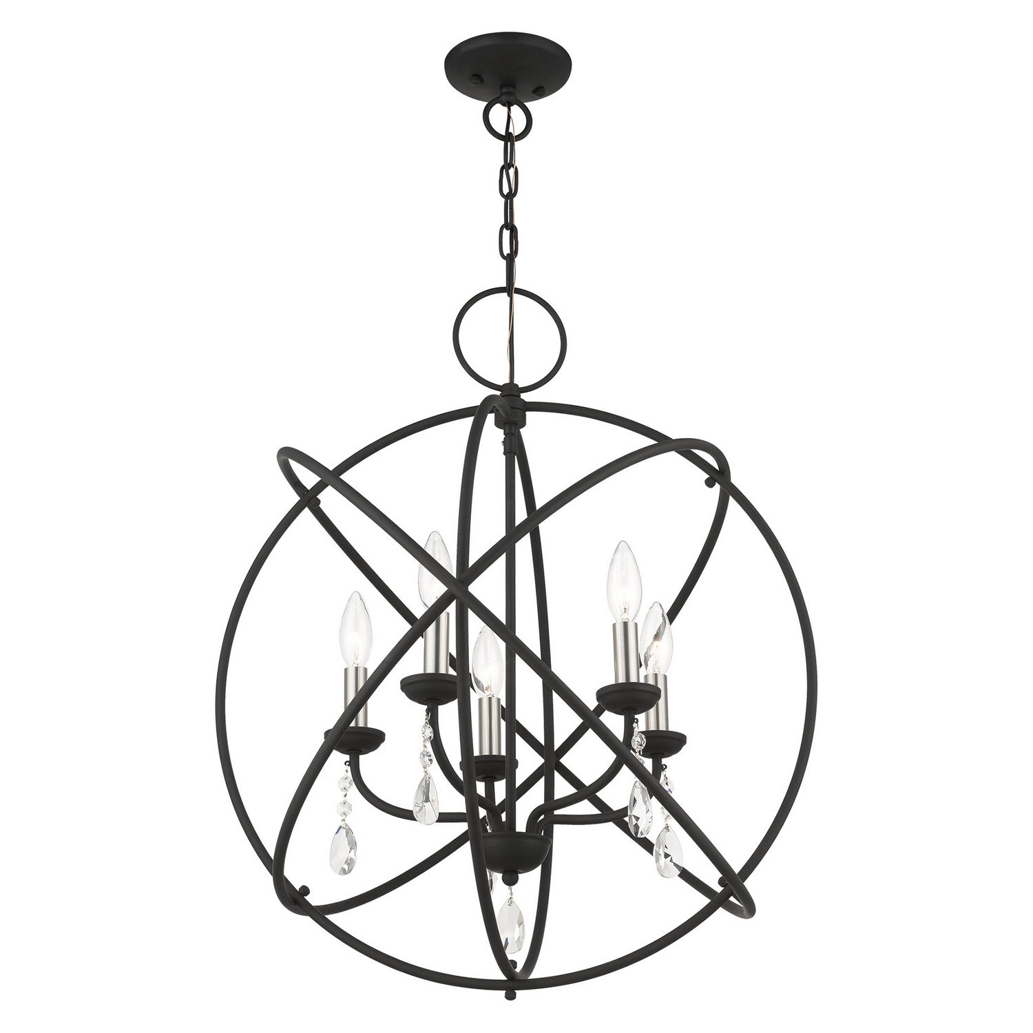 Livex Lighting - 40905-04 - Five Light Chandelier - Aria - Black w/ Satin Nickels