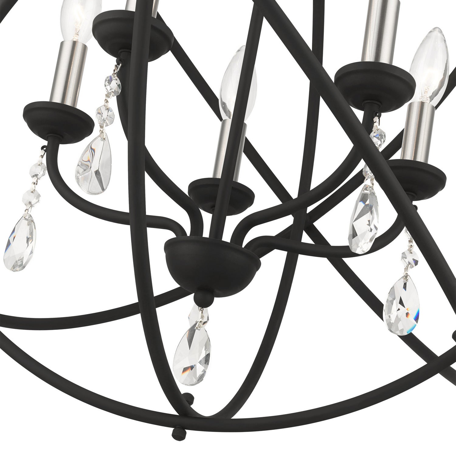 Livex Lighting - 40905-04 - Five Light Chandelier - Aria - Black w/ Satin Nickels