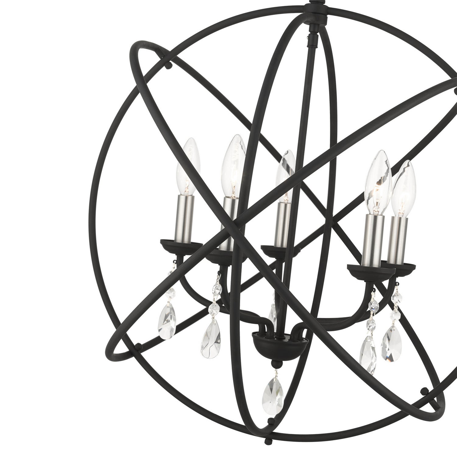 Livex Lighting - 40905-04 - Five Light Chandelier - Aria - Black w/ Satin Nickels