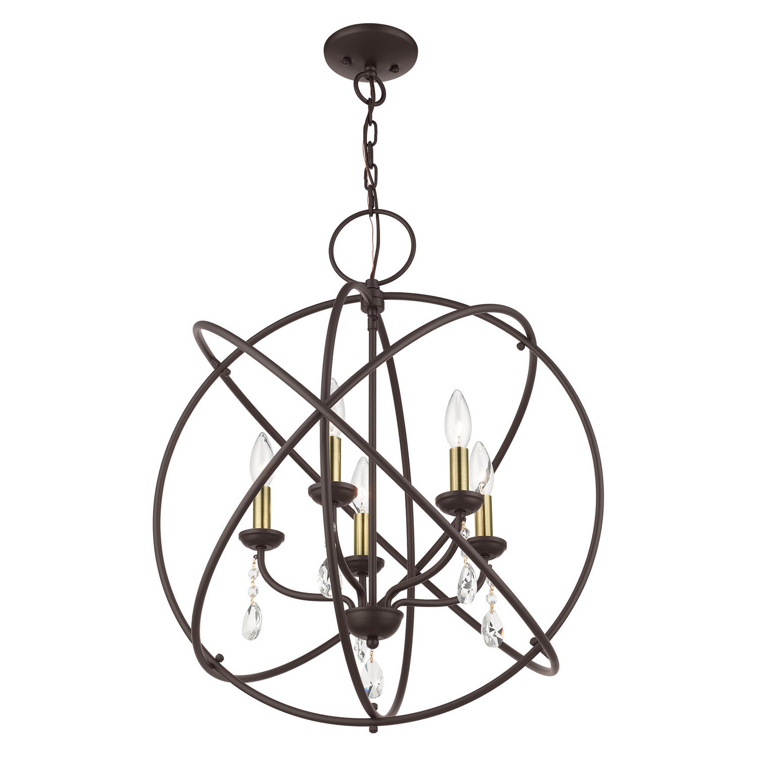 Livex Lighting - 40905-07 - Five Light Chandelier - Aria - Bronze w/ Antique Brasss