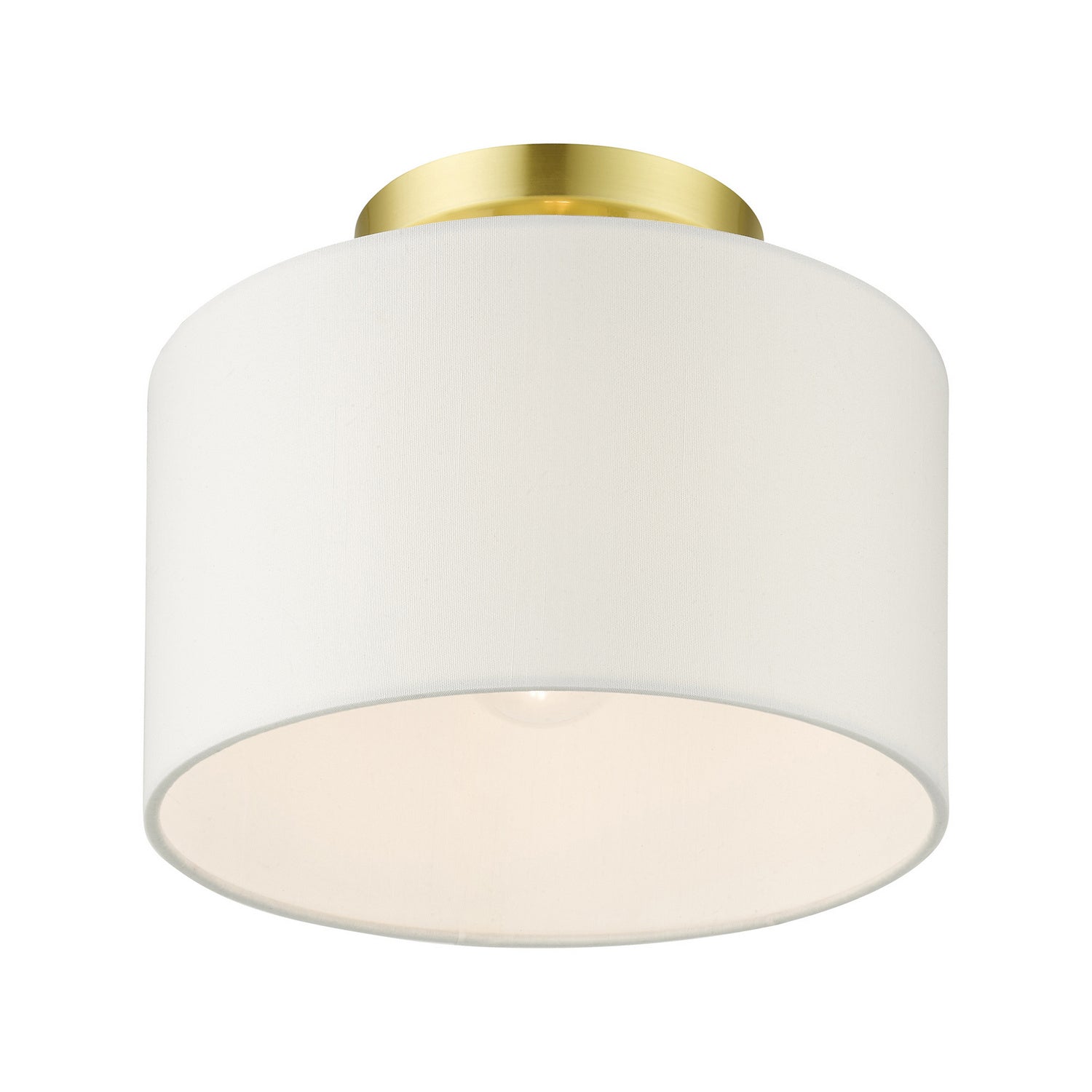 Livex Lighting - 41095-12 - One Light Semi Flush Mount - Meridian - Satin Brass