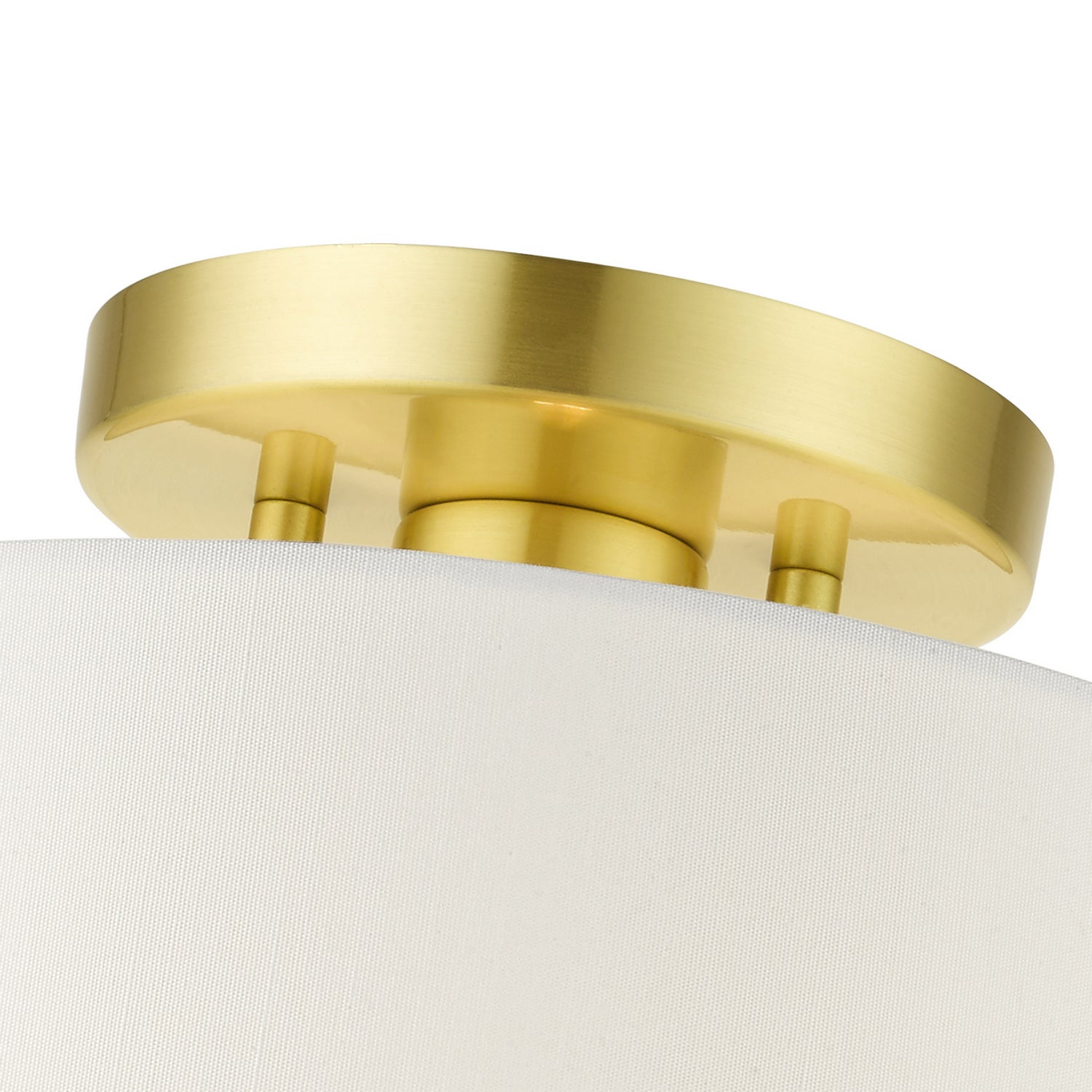 Livex Lighting - 41095-12 - One Light Semi Flush Mount - Meridian - Satin Brass