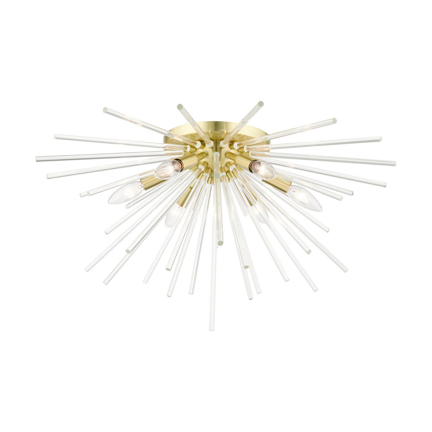 Livex Lighting - 41251-12 - Six Light Flush Mount - Utopia - Satin Brass