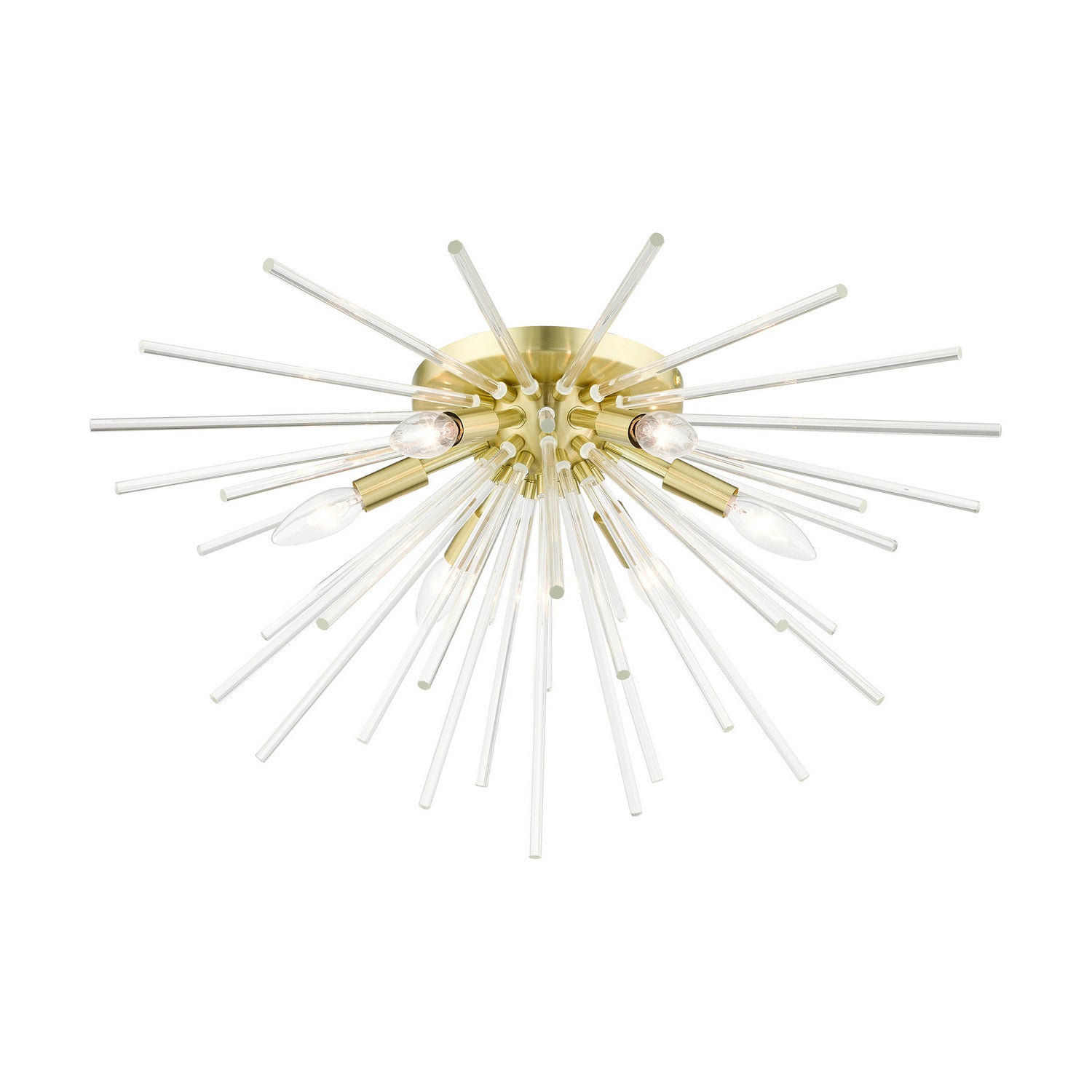 Livex Lighting - 41251-12 - Six Light Flush Mount - Utopia - Satin Brass