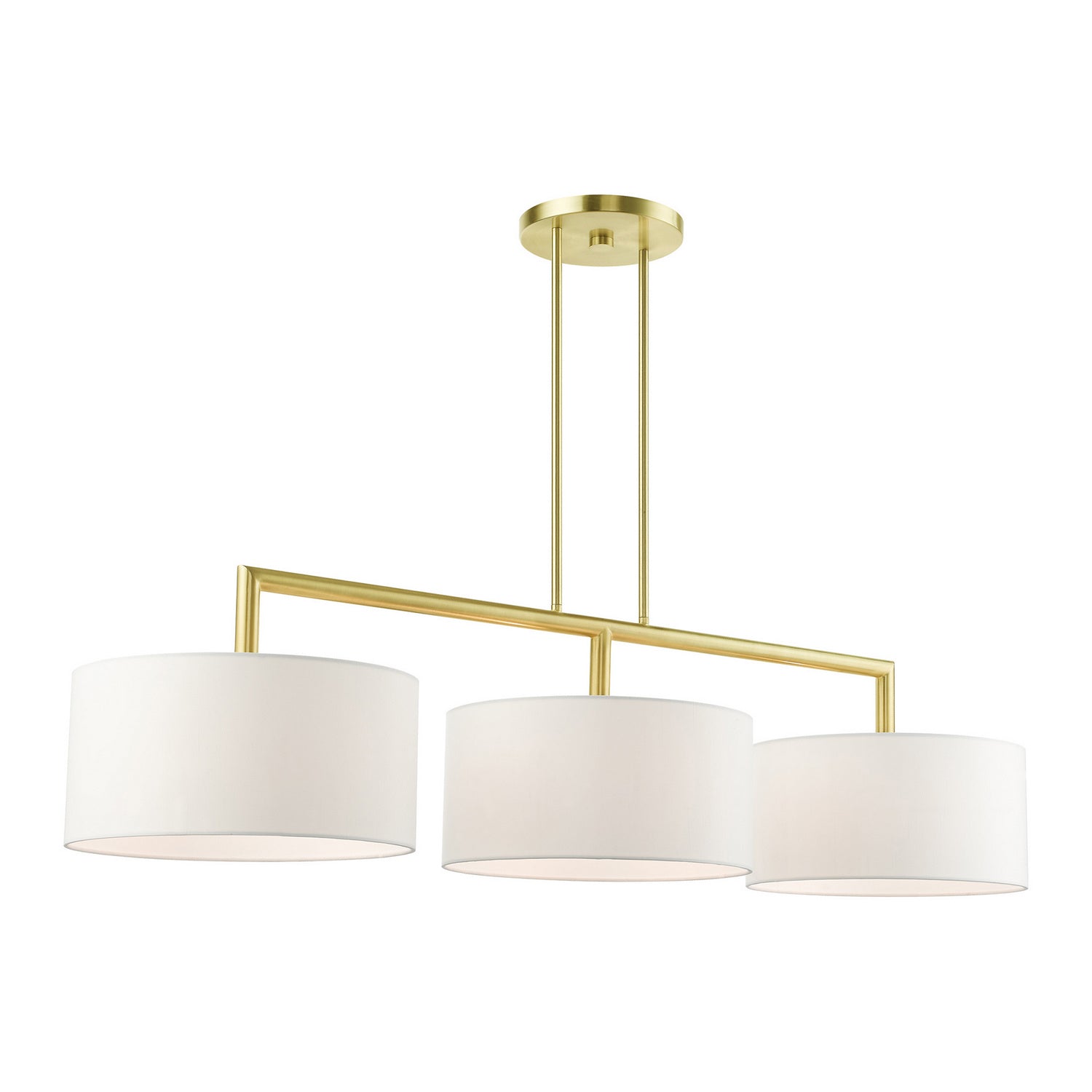 Livex Lighting - 45493-12 - Three Light Linear Chandelier - Meridian - Satin Brass