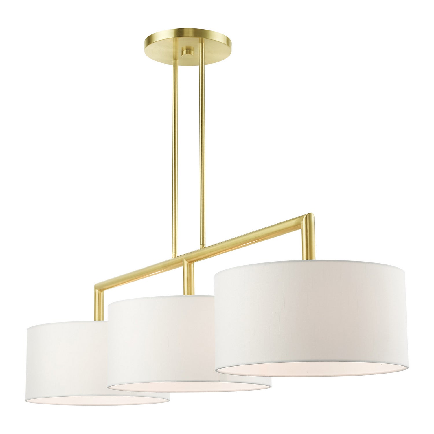 Livex Lighting - 45493-12 - Three Light Linear Chandelier - Meridian - Satin Brass