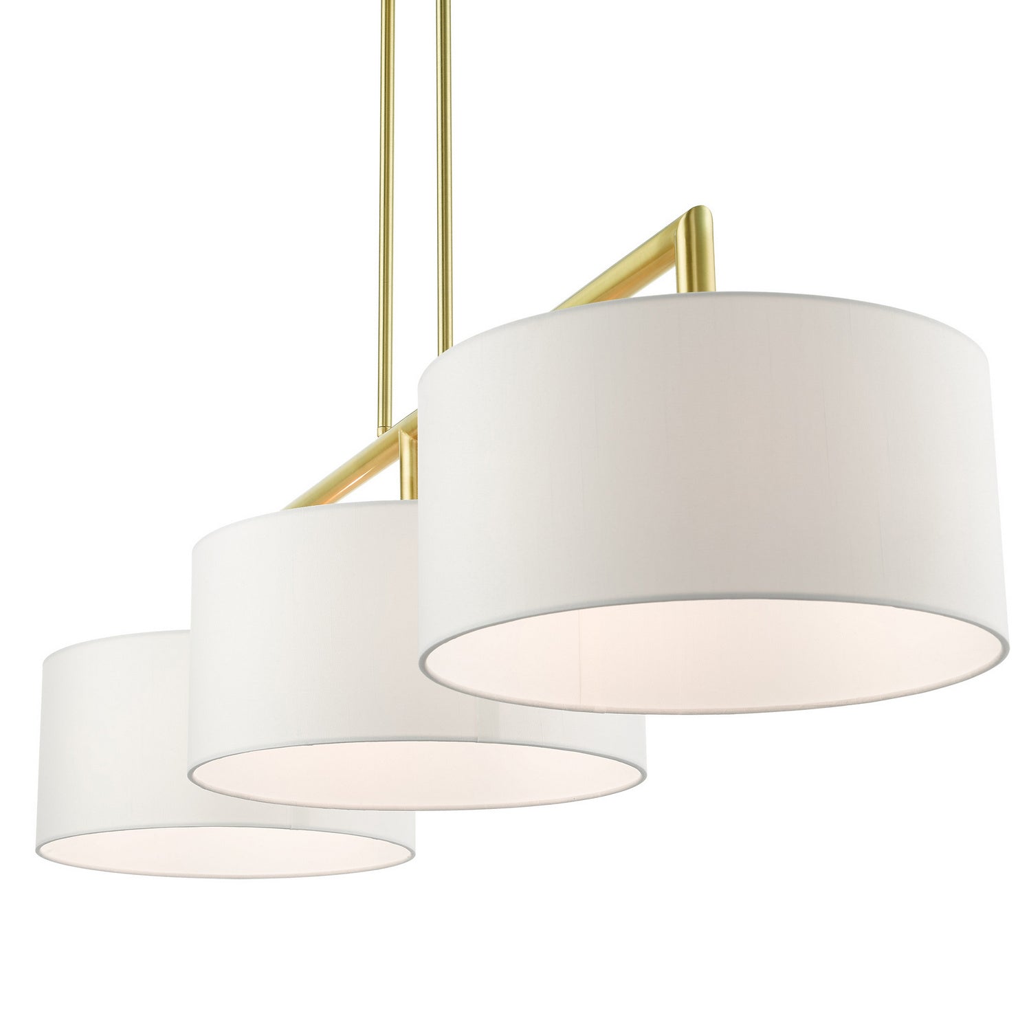 Livex Lighting - 45493-12 - Three Light Linear Chandelier - Meridian - Satin Brass