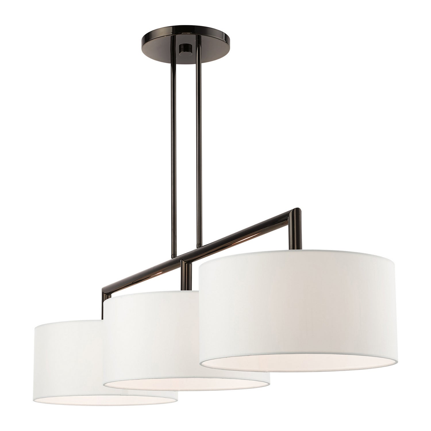 Livex Lighting - 45493-46 - Three Light Linear Chandelier - Meridian - Black Chrome