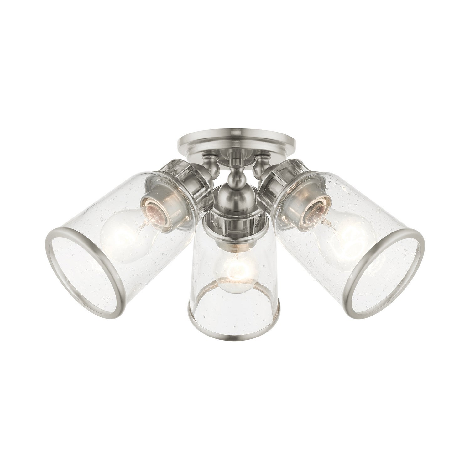 Livex Lighting - 45503-91 - Three Light Flush Mount - Lawrenceville - Brushed Nickel