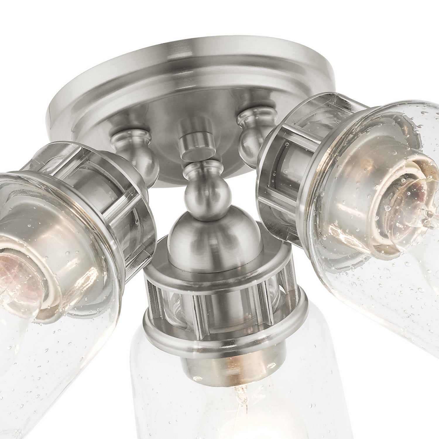 Livex Lighting - 45503-91 - Three Light Flush Mount - Lawrenceville - Brushed Nickel