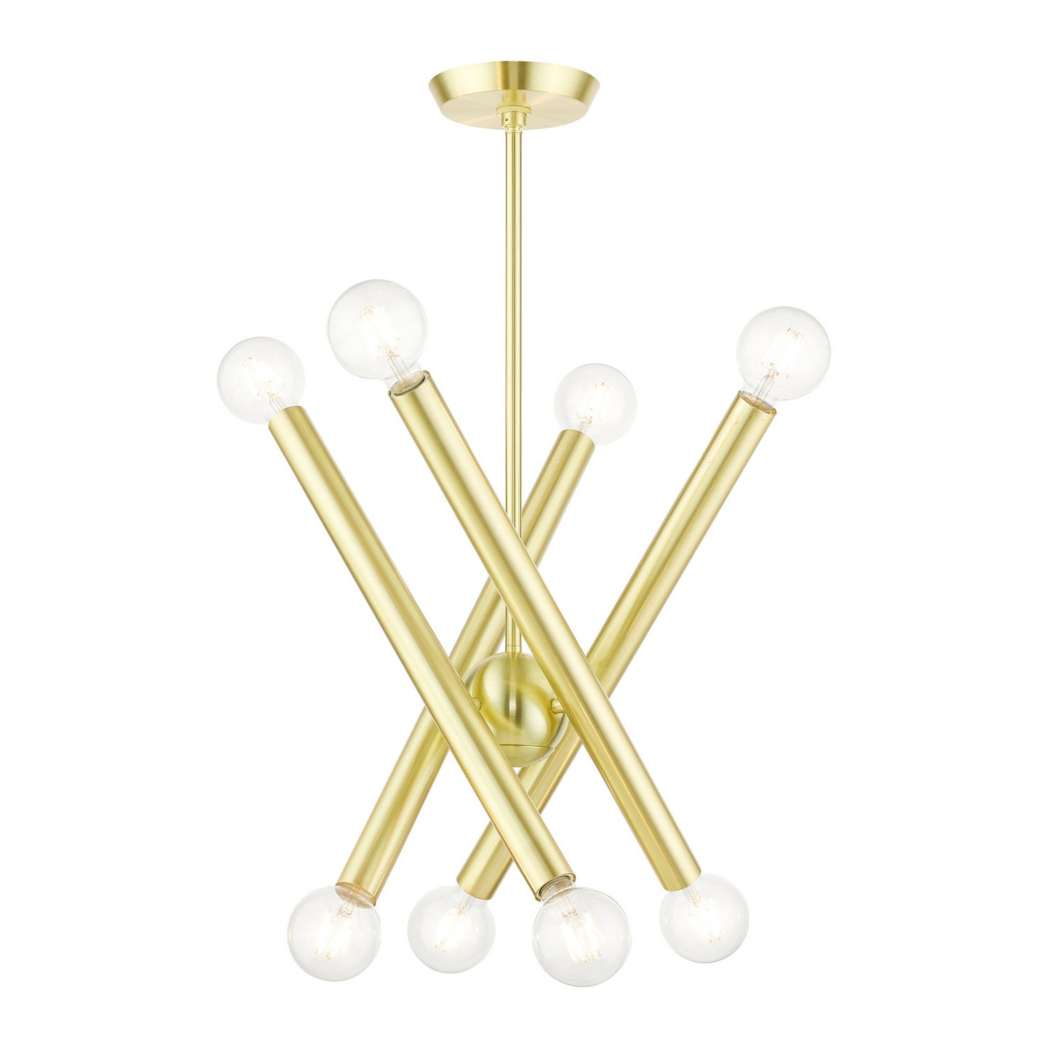 Livex Lighting - 45584-12 - Eight Light Chandelier - Stafford - Satin Brass