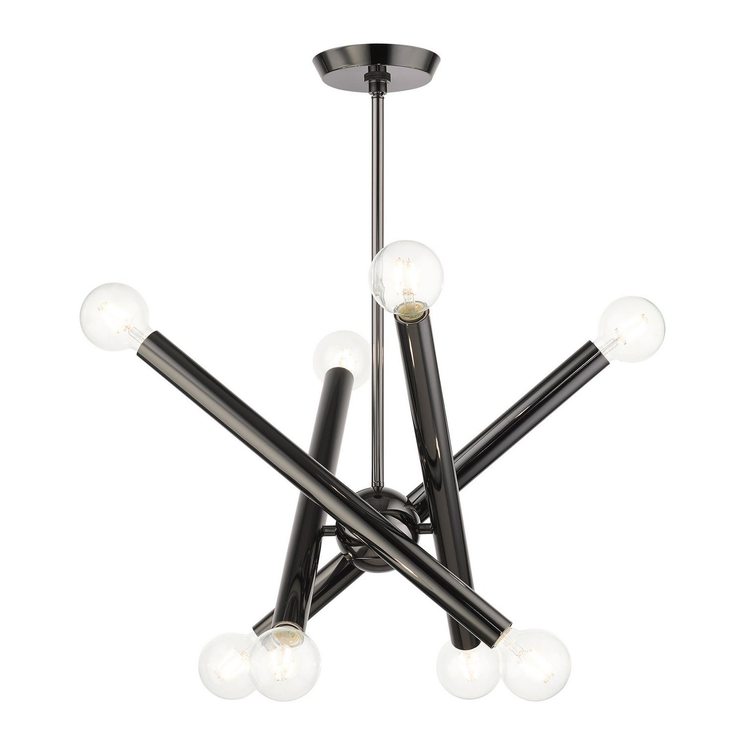 Livex Lighting - 45584-46 - Eight Light Chandelier - Stafford - Black Chrome