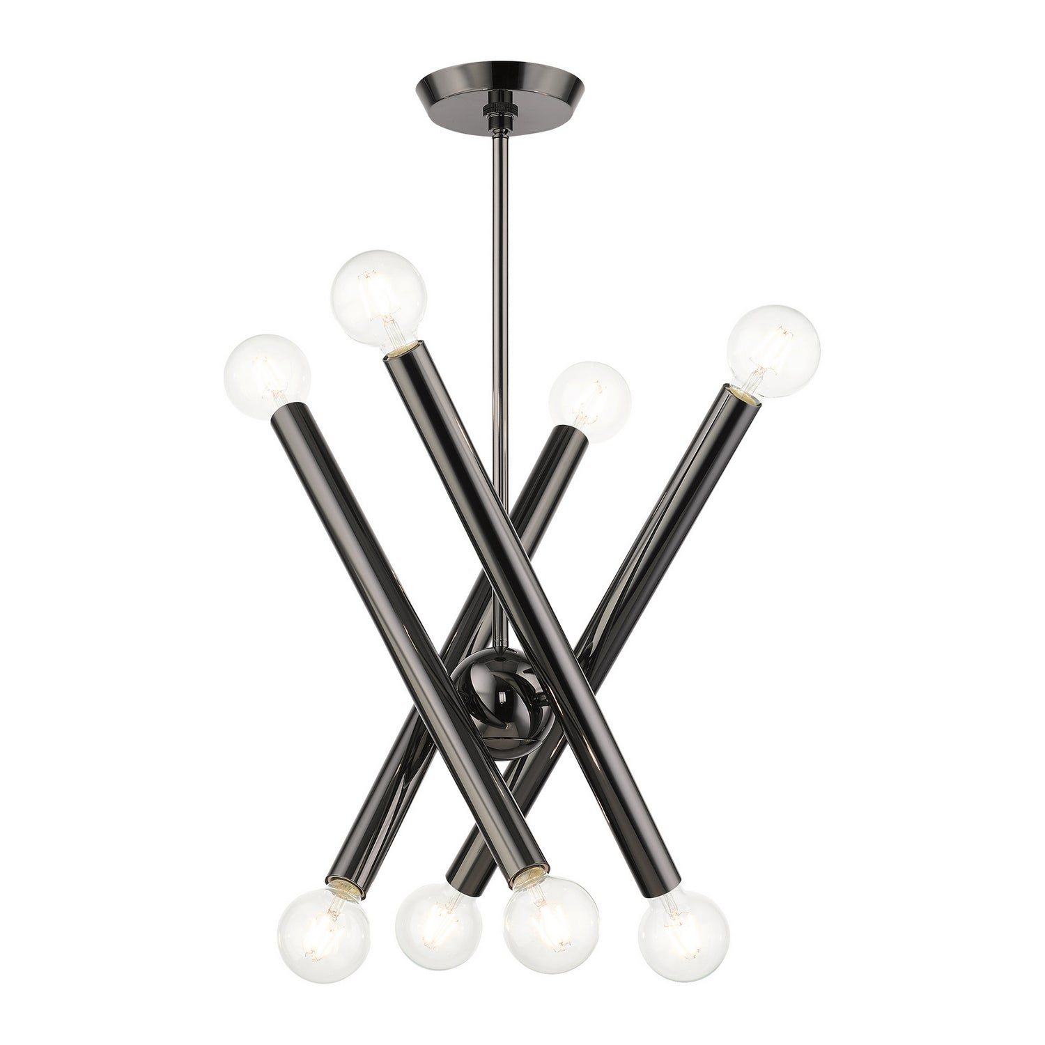 Livex Lighting - 45584-46 - Eight Light Chandelier - Stafford - Black Chrome