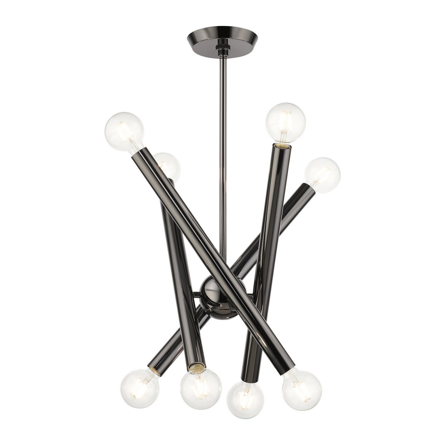 Livex Lighting - 45584-46 - Eight Light Chandelier - Stafford - Black Chrome