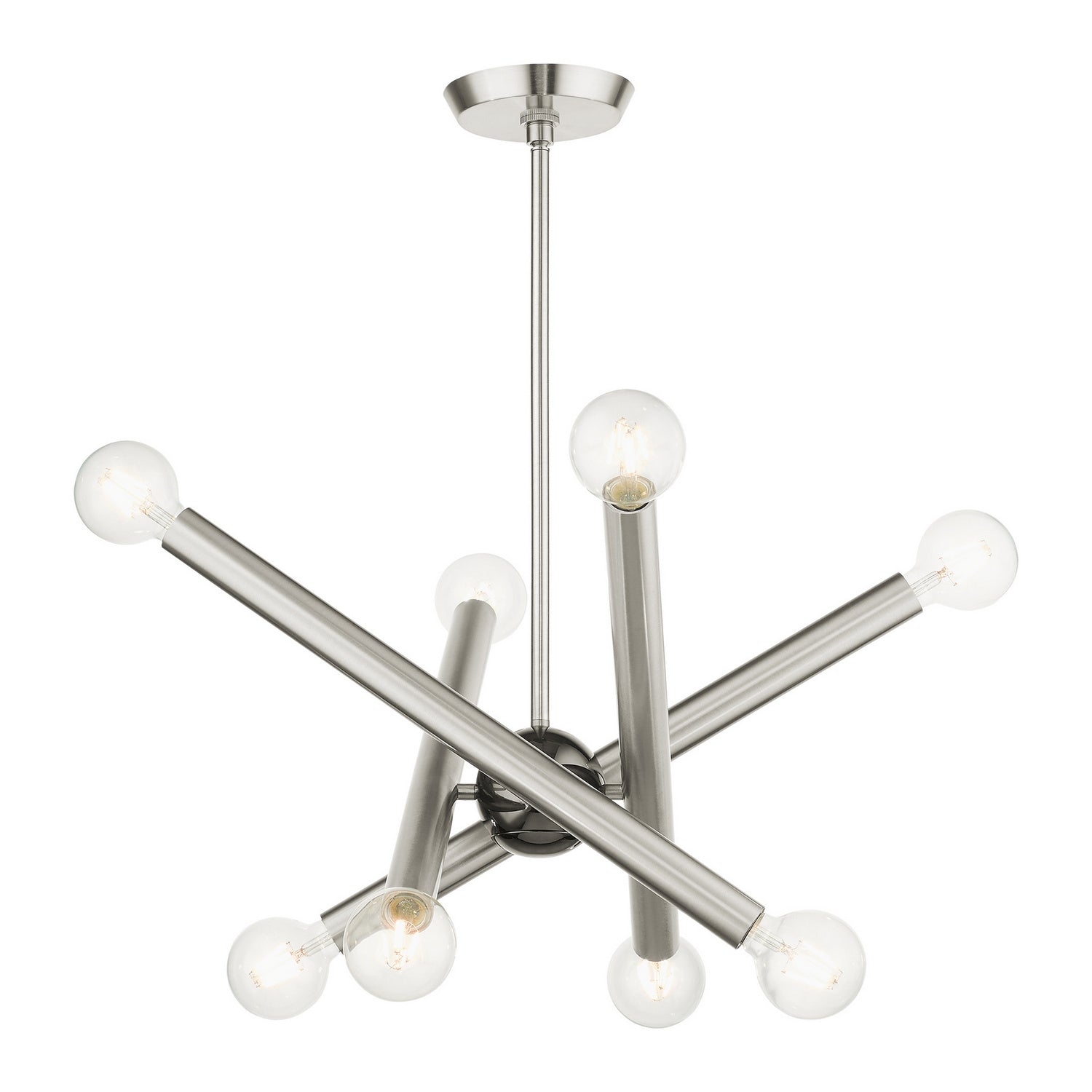 Livex Lighting - 45584-91 - Eight Light Chandelier - Stafford - Brushed Nickel w/ Black Chromes
