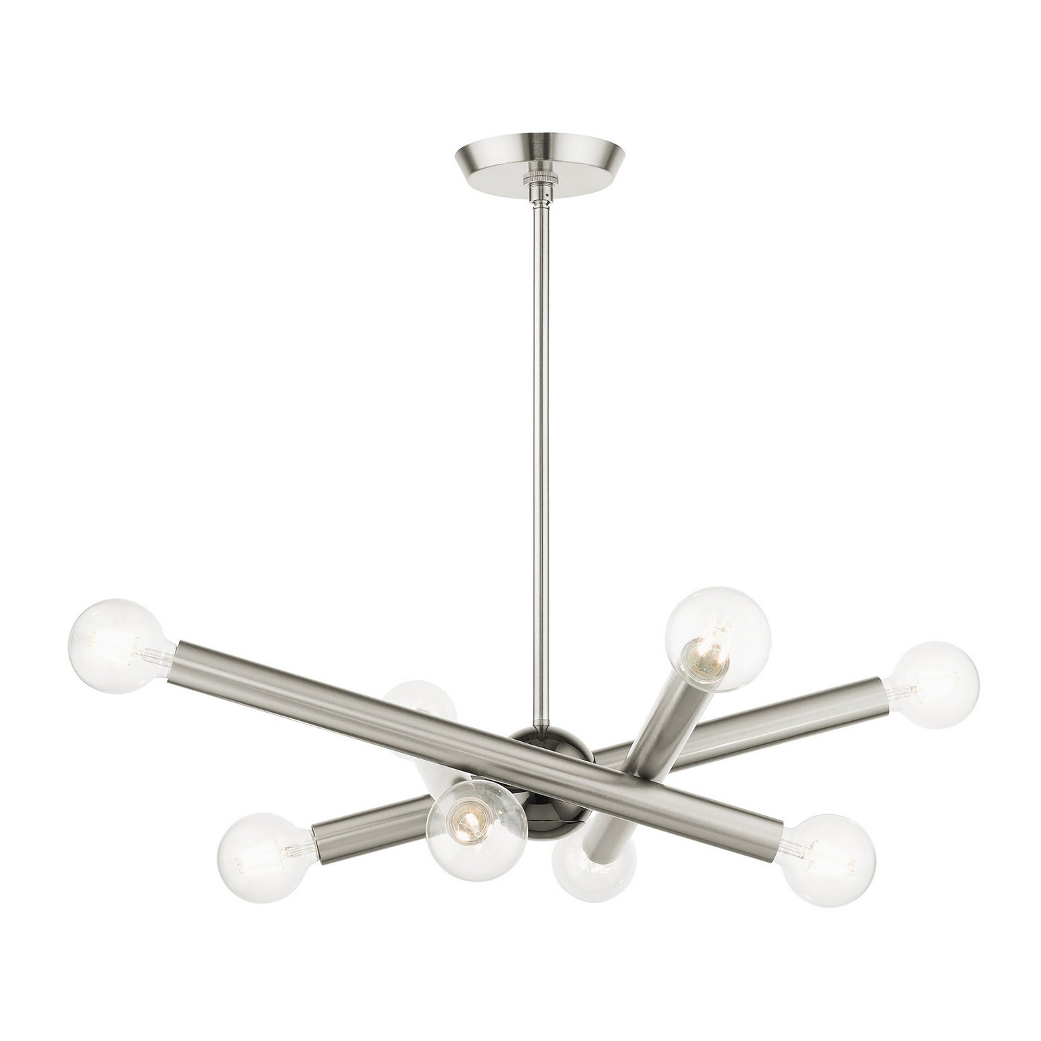 Livex Lighting - 45584-91 - Eight Light Chandelier - Stafford - Brushed Nickel w/ Black Chromes