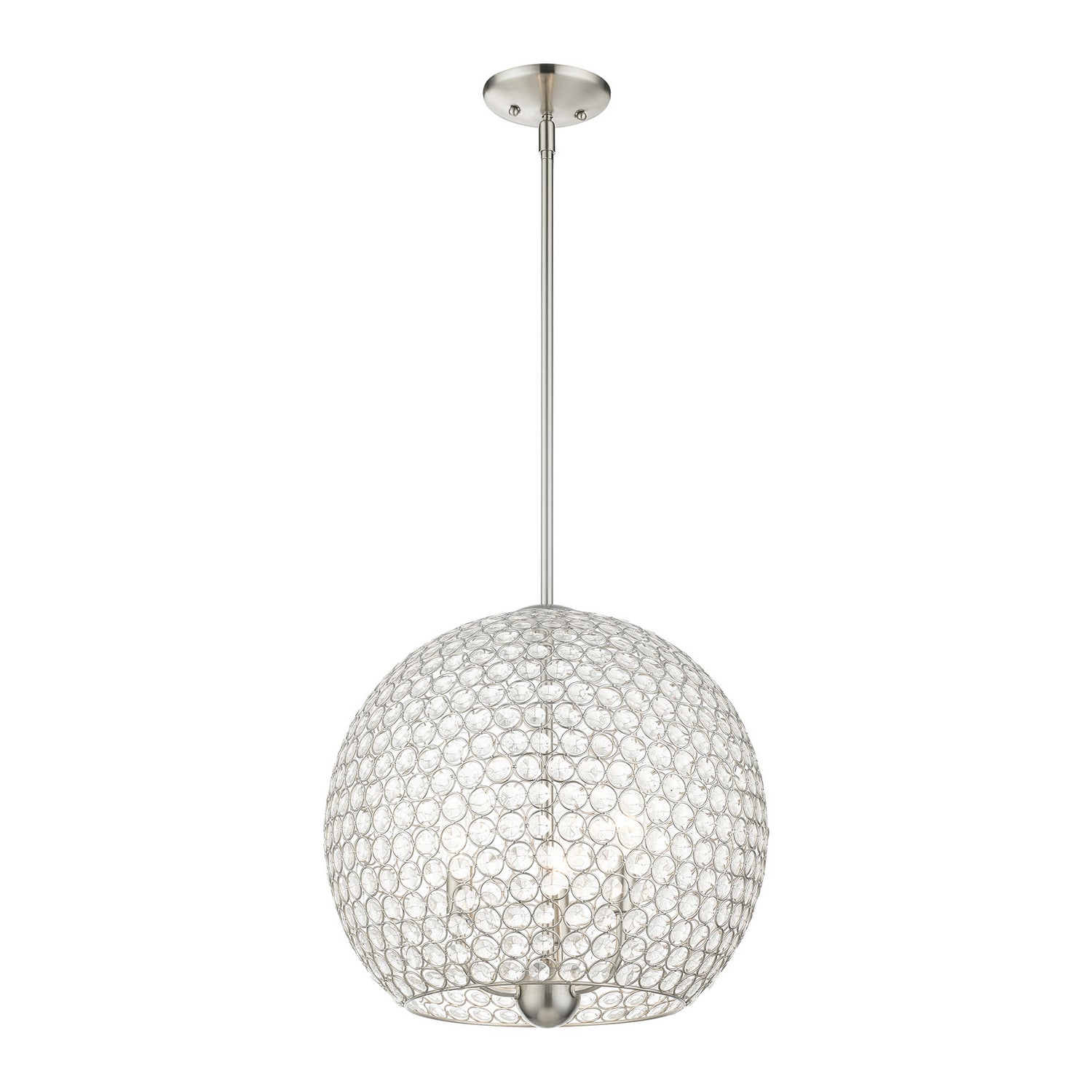 Livex Lighting - 45723-91 - Three Light Pendant - Cassandra - Brushed Nickel