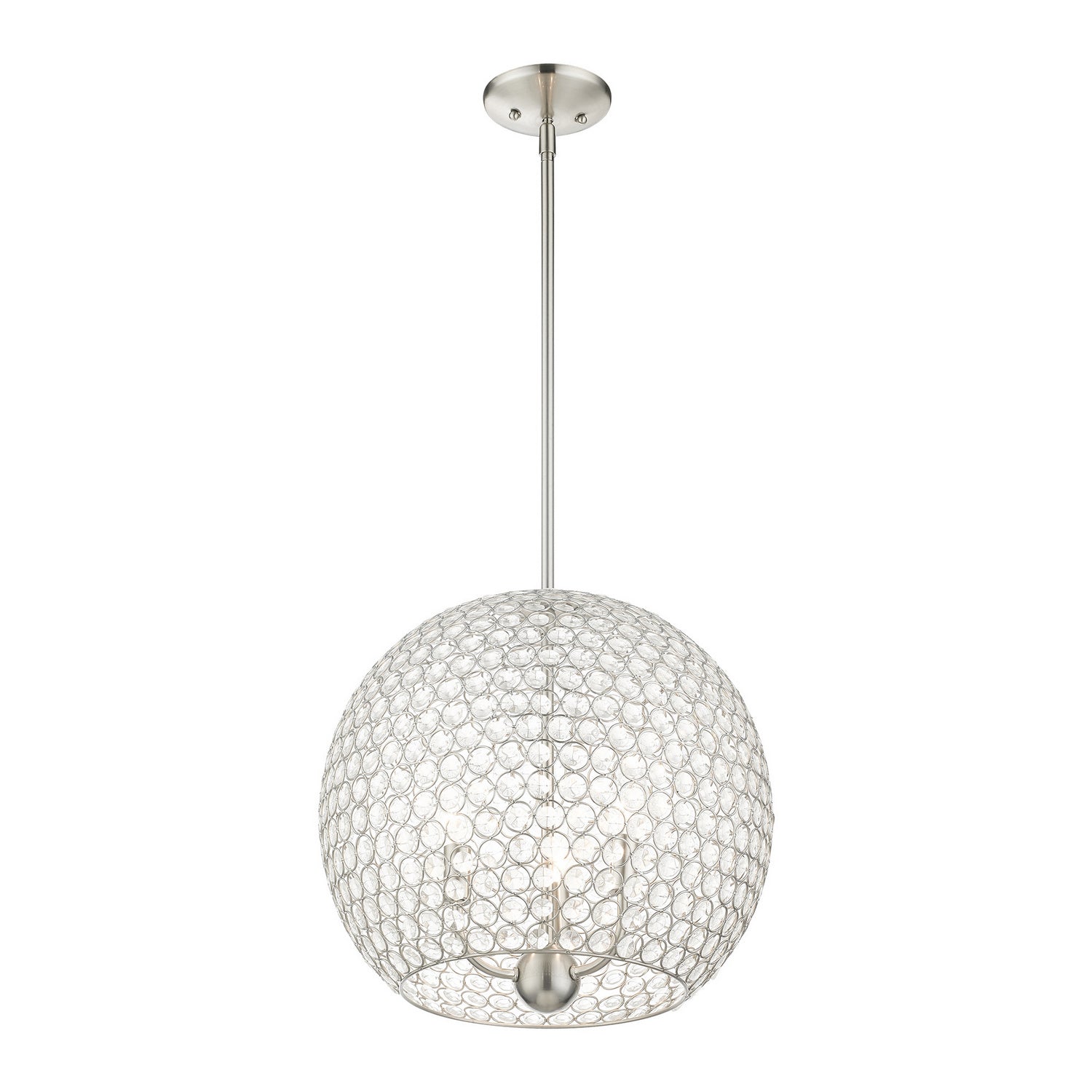 Livex Lighting - 45723-91 - Three Light Pendant - Cassandra - Brushed Nickel