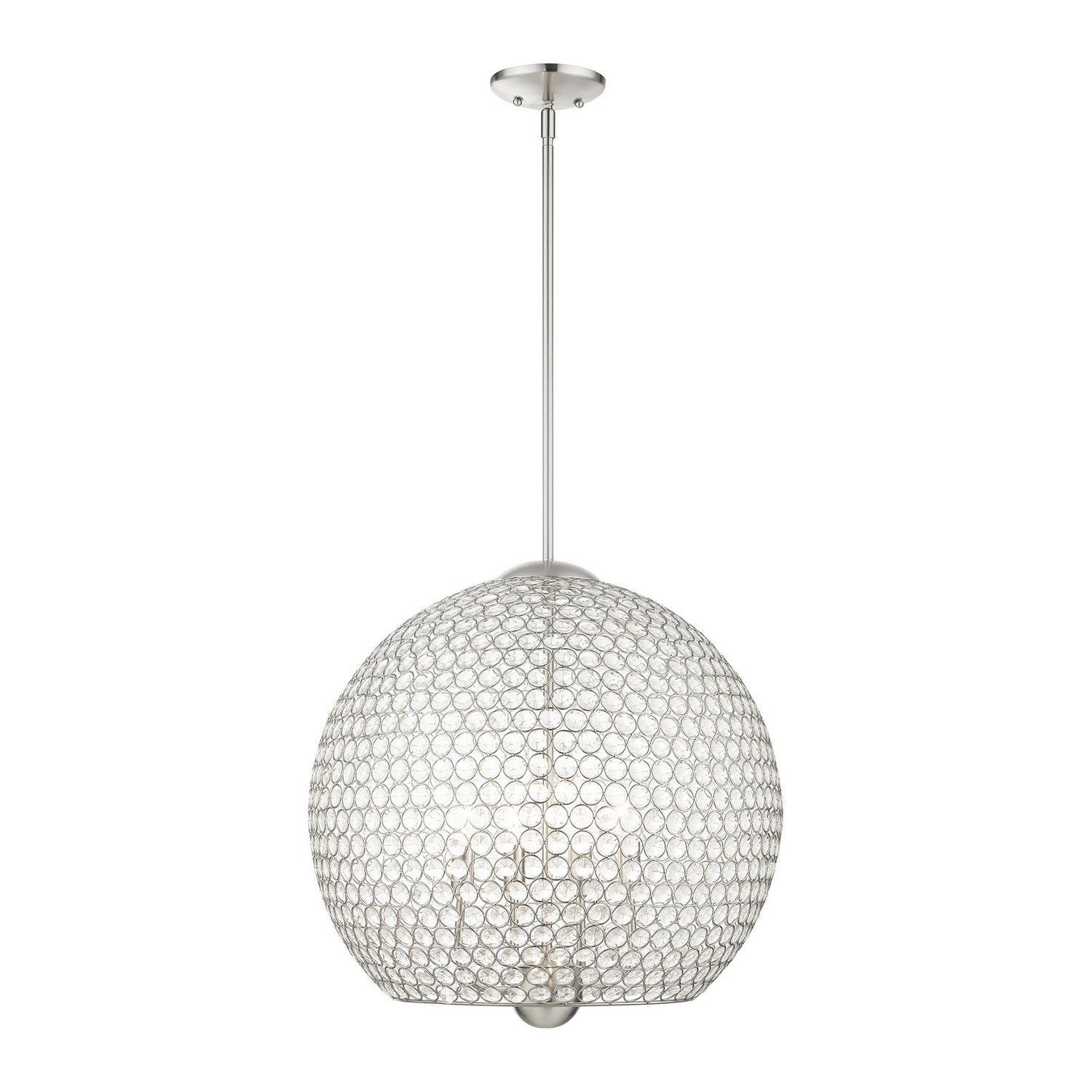 Livex Lighting - 45724-91 - Four Light Pendant - Cassandra - Brushed Nickel