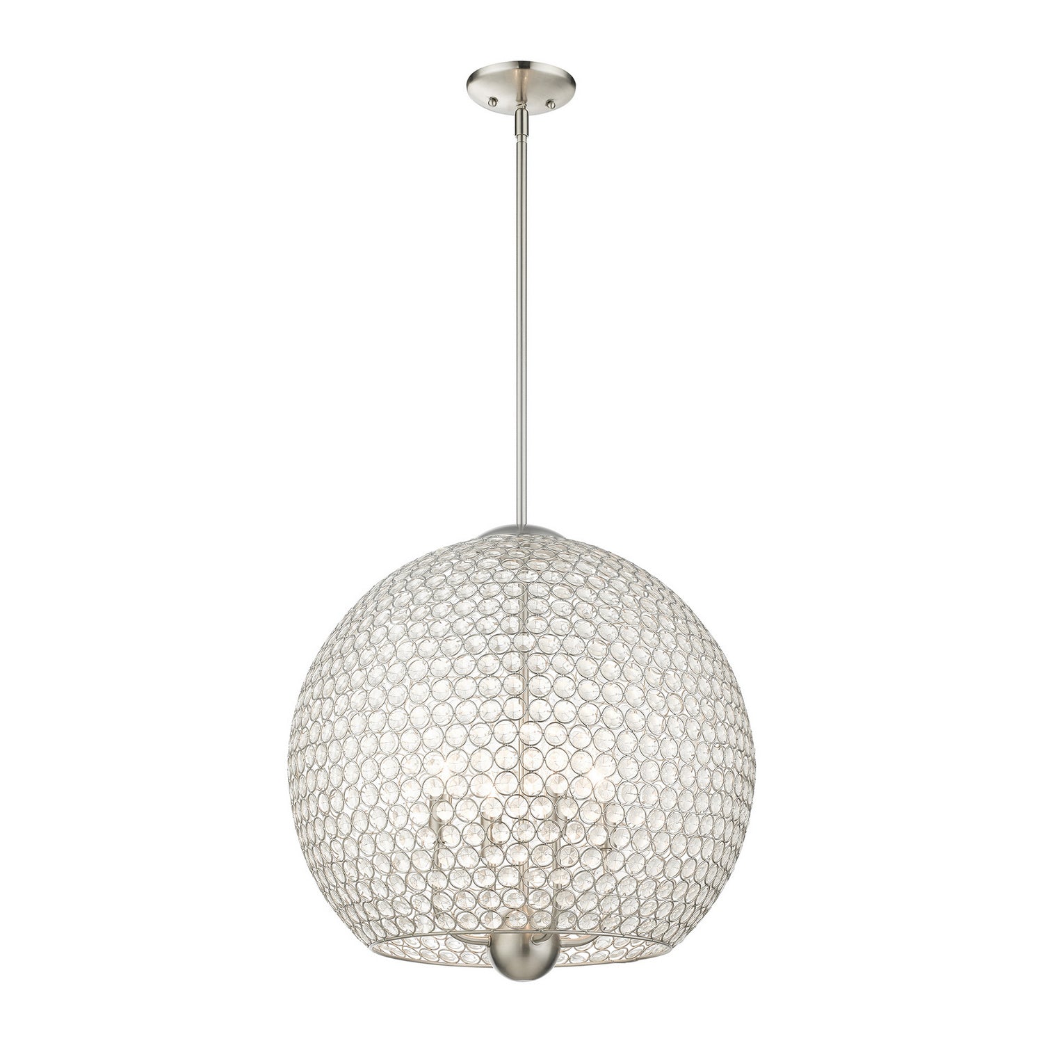 Livex Lighting - 45724-91 - Four Light Pendant - Cassandra - Brushed Nickel