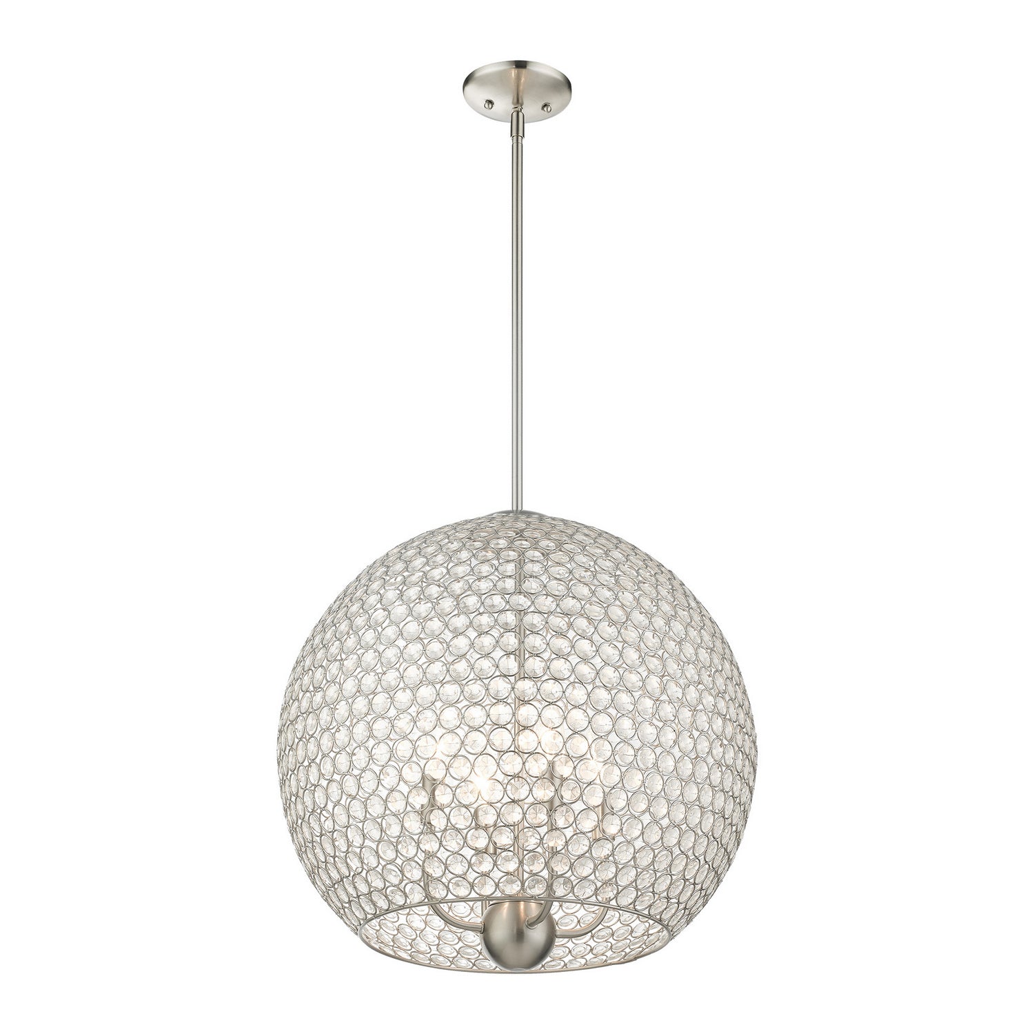 Livex Lighting - 45724-91 - Four Light Pendant - Cassandra - Brushed Nickel
