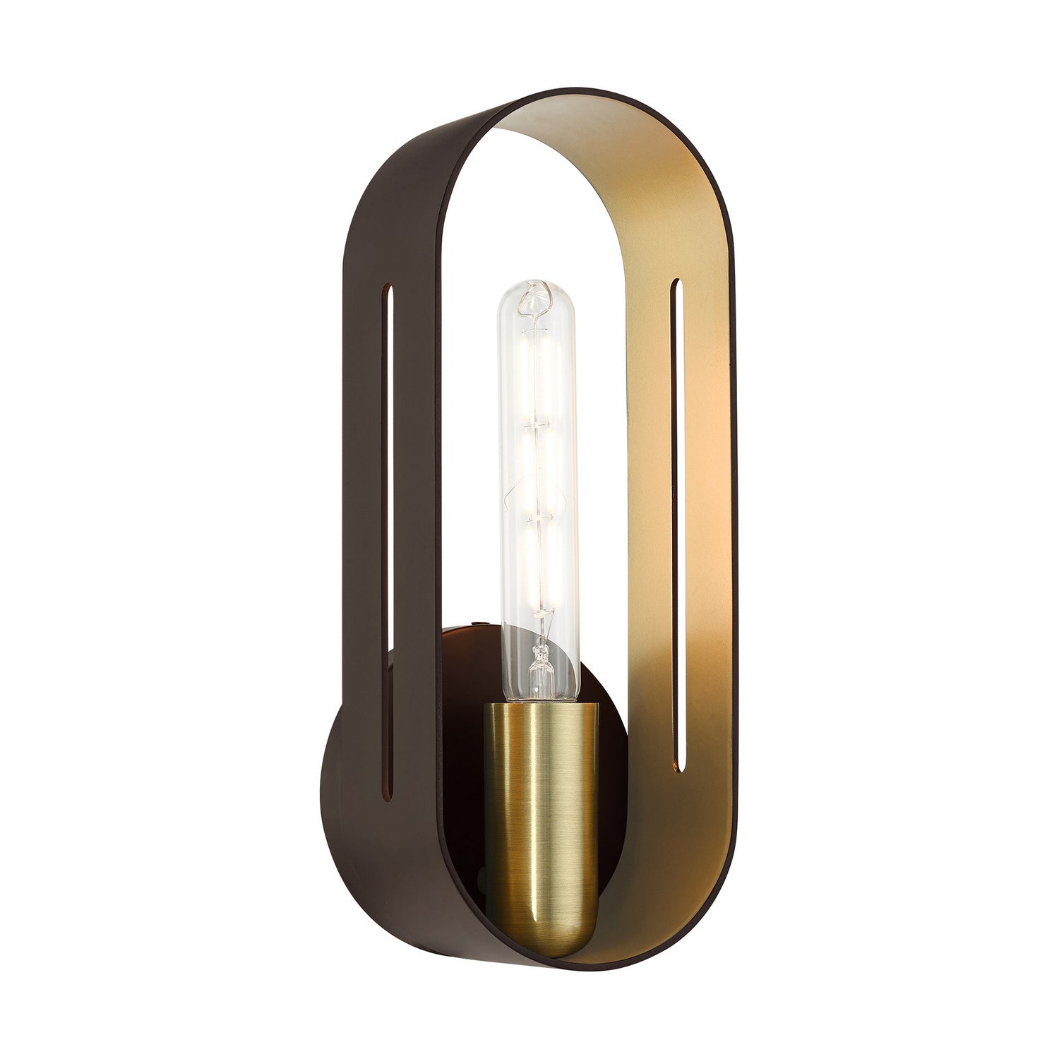 Livex Lighting - 45762-07 - One Light Wall Sconce - Ravena - Bronze w/ Antique Brasss