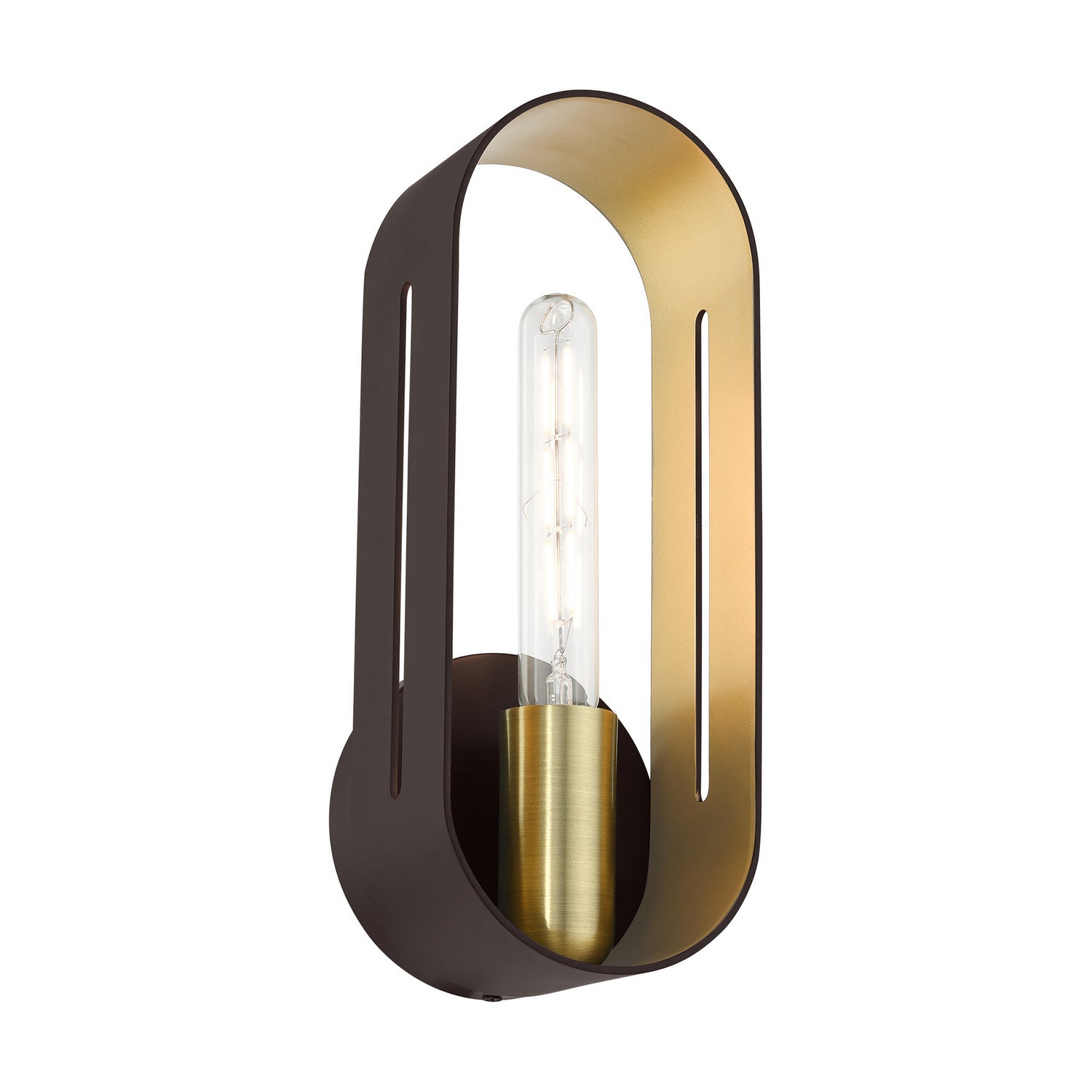 Livex Lighting - 45762-07 - One Light Wall Sconce - Ravena - Bronze w/ Antique Brasss