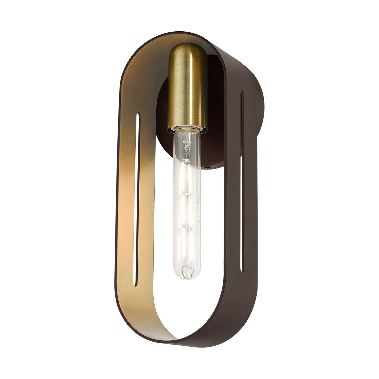 Livex Lighting - 45762-07 - One Light Wall Sconce - Ravena - Bronze w/ Antique Brasss