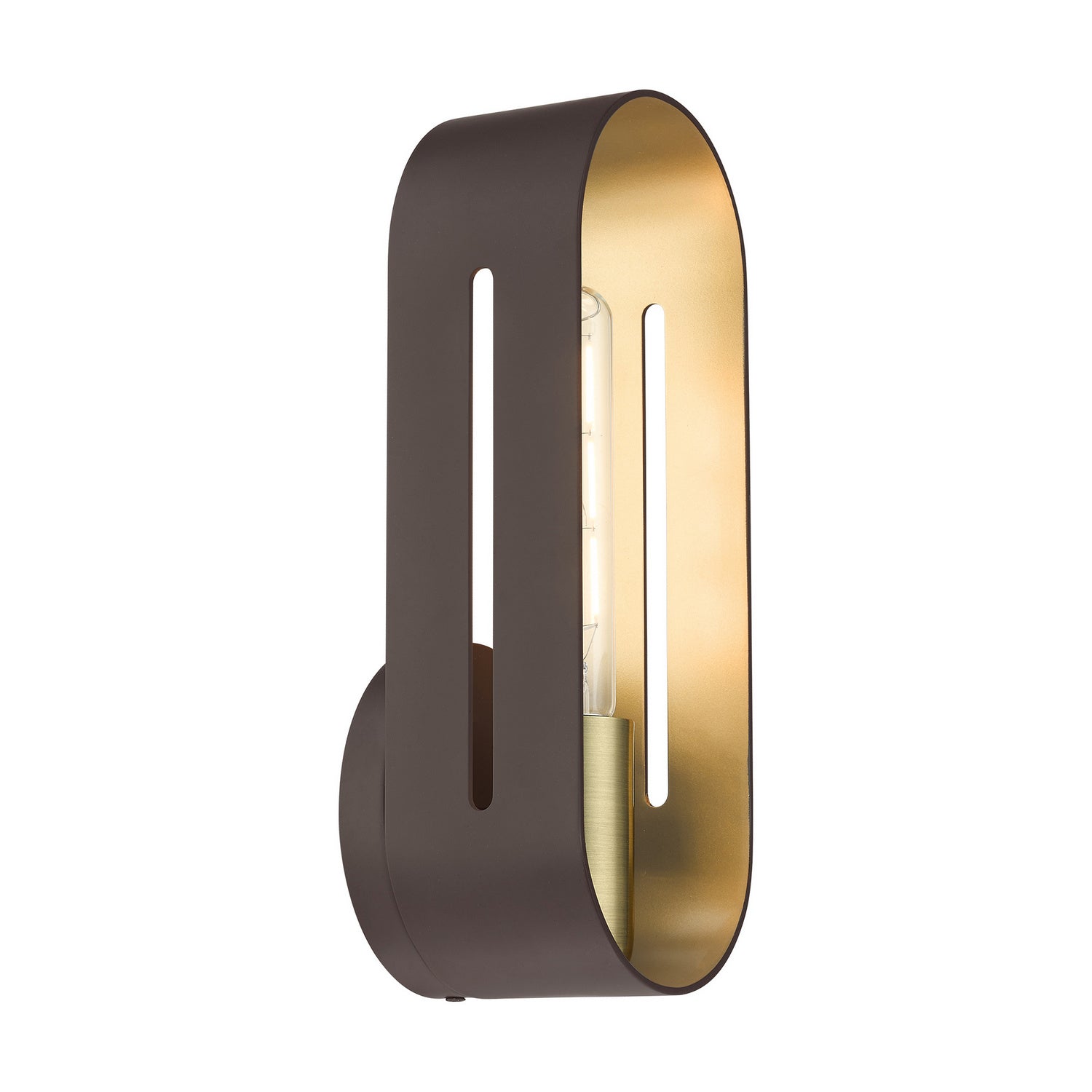 Livex Lighting - 45762-07 - One Light Wall Sconce - Ravena - Bronze w/ Antique Brasss