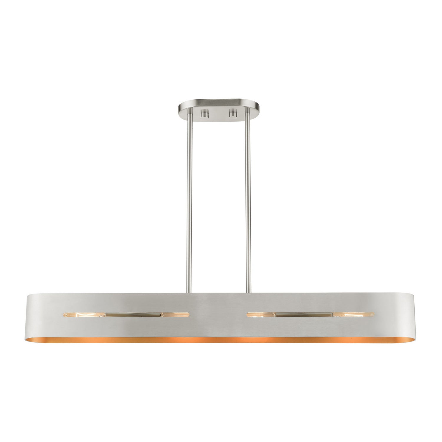 Livex Lighting - 45767-91 - Four Light Linear Chandelier - Ravena - Brushed Nickel