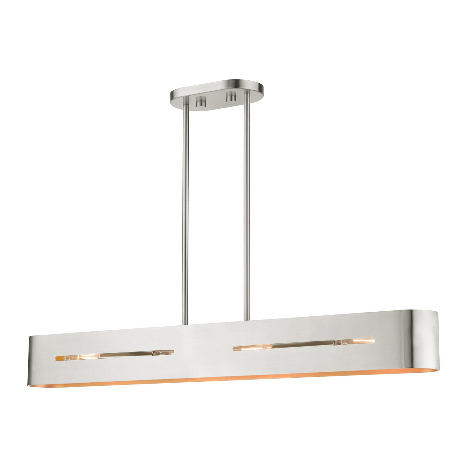 Livex Lighting - 45767-91 - Four Light Linear Chandelier - Ravena - Brushed Nickel