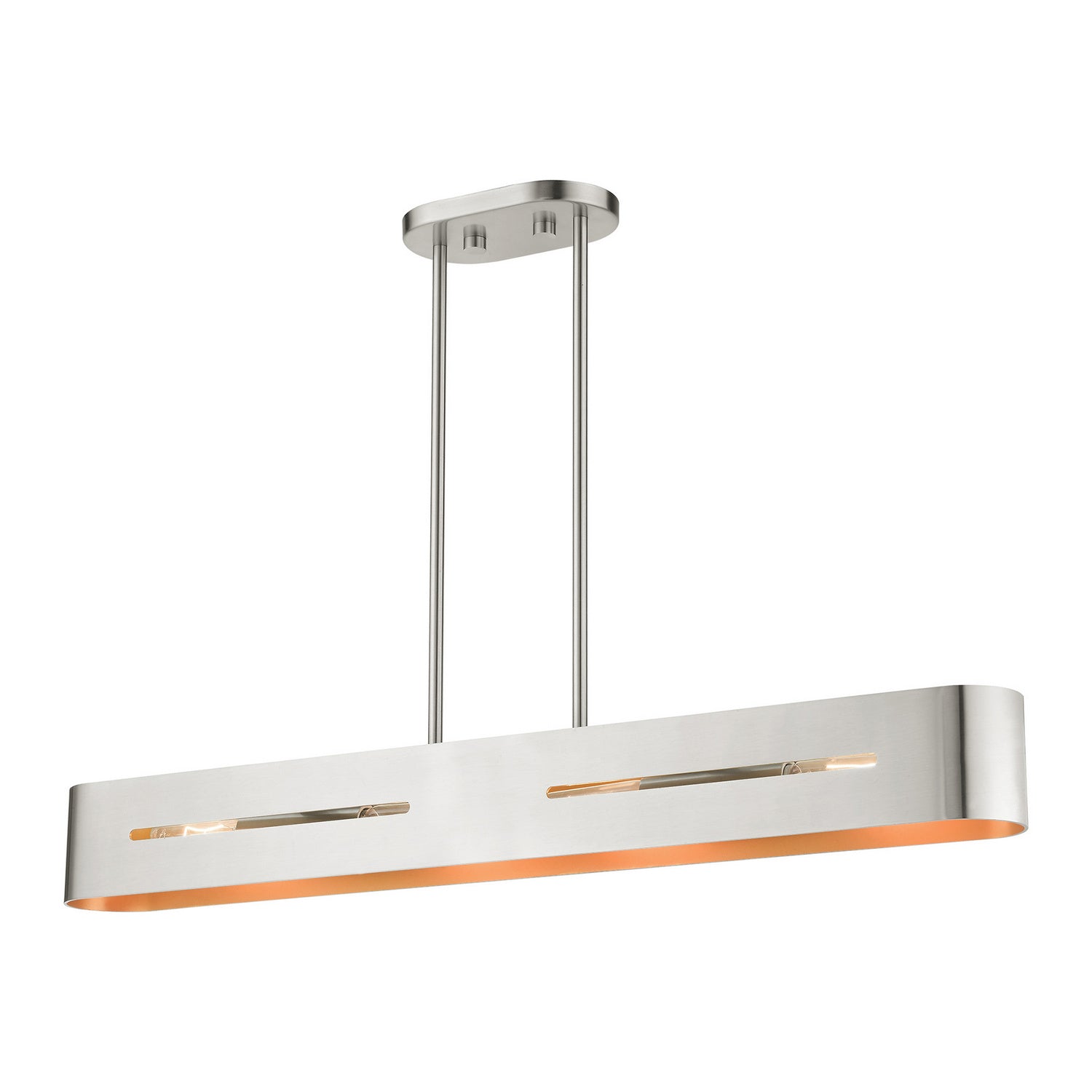 Livex Lighting - 45767-91 - Four Light Linear Chandelier - Ravena - Brushed Nickel