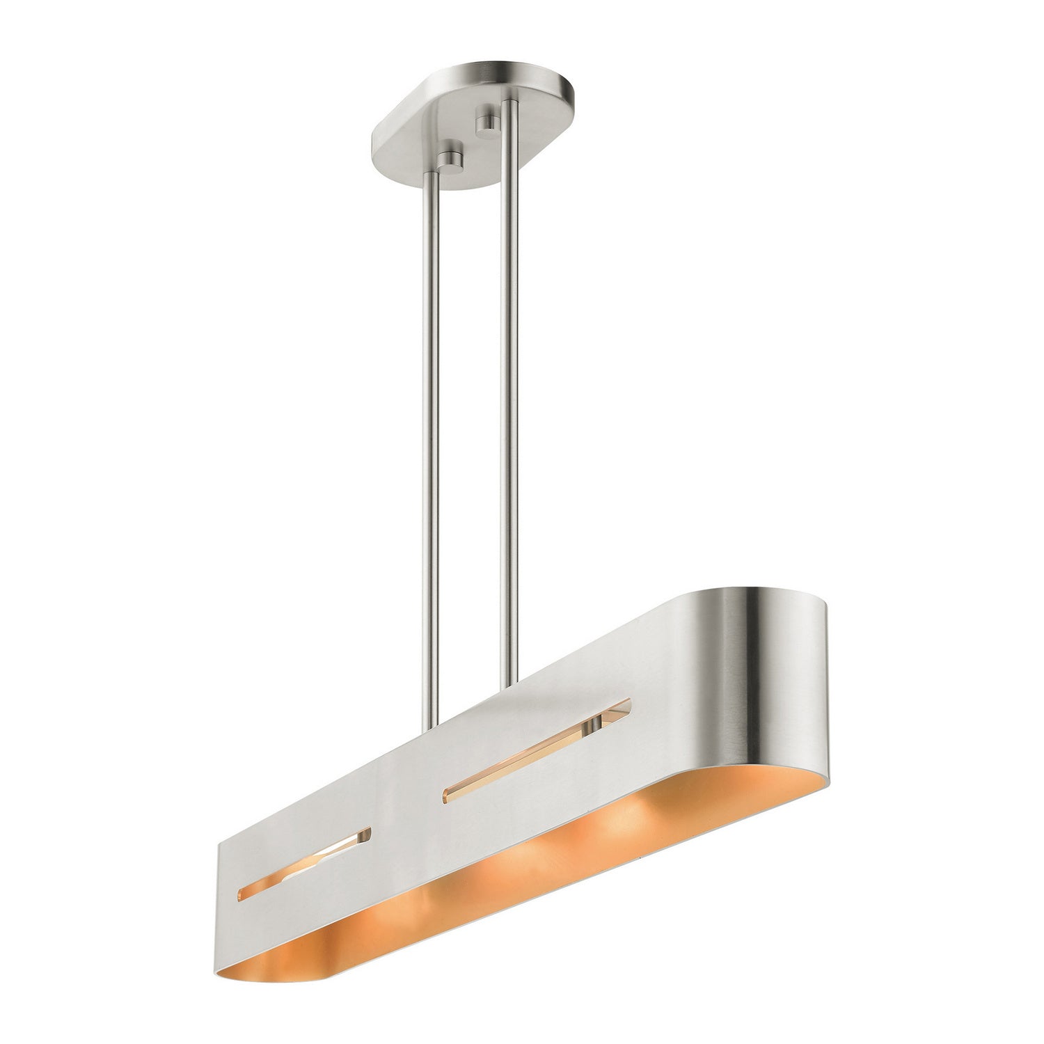 Livex Lighting - 45767-91 - Four Light Linear Chandelier - Ravena - Brushed Nickel