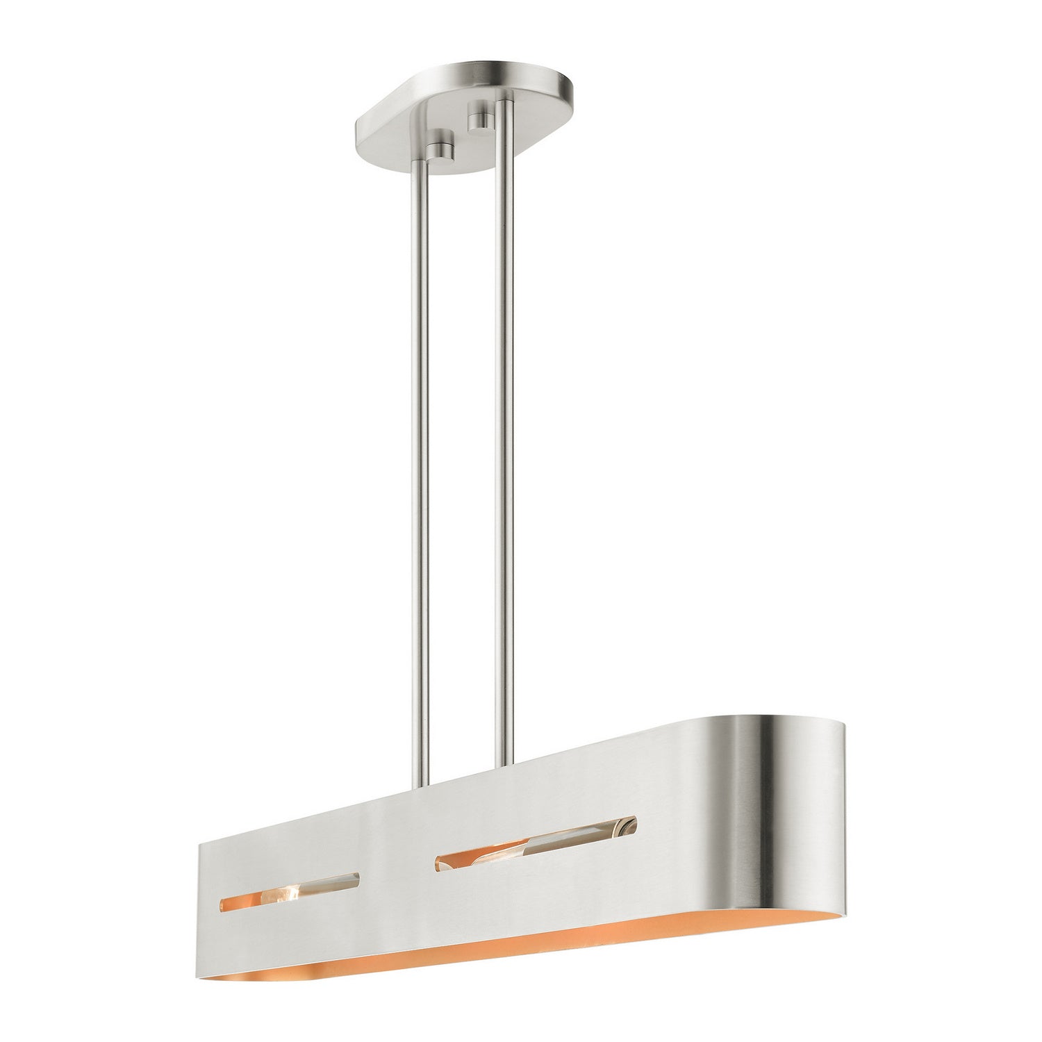 Livex Lighting - 45767-91 - Four Light Linear Chandelier - Ravena - Brushed Nickel