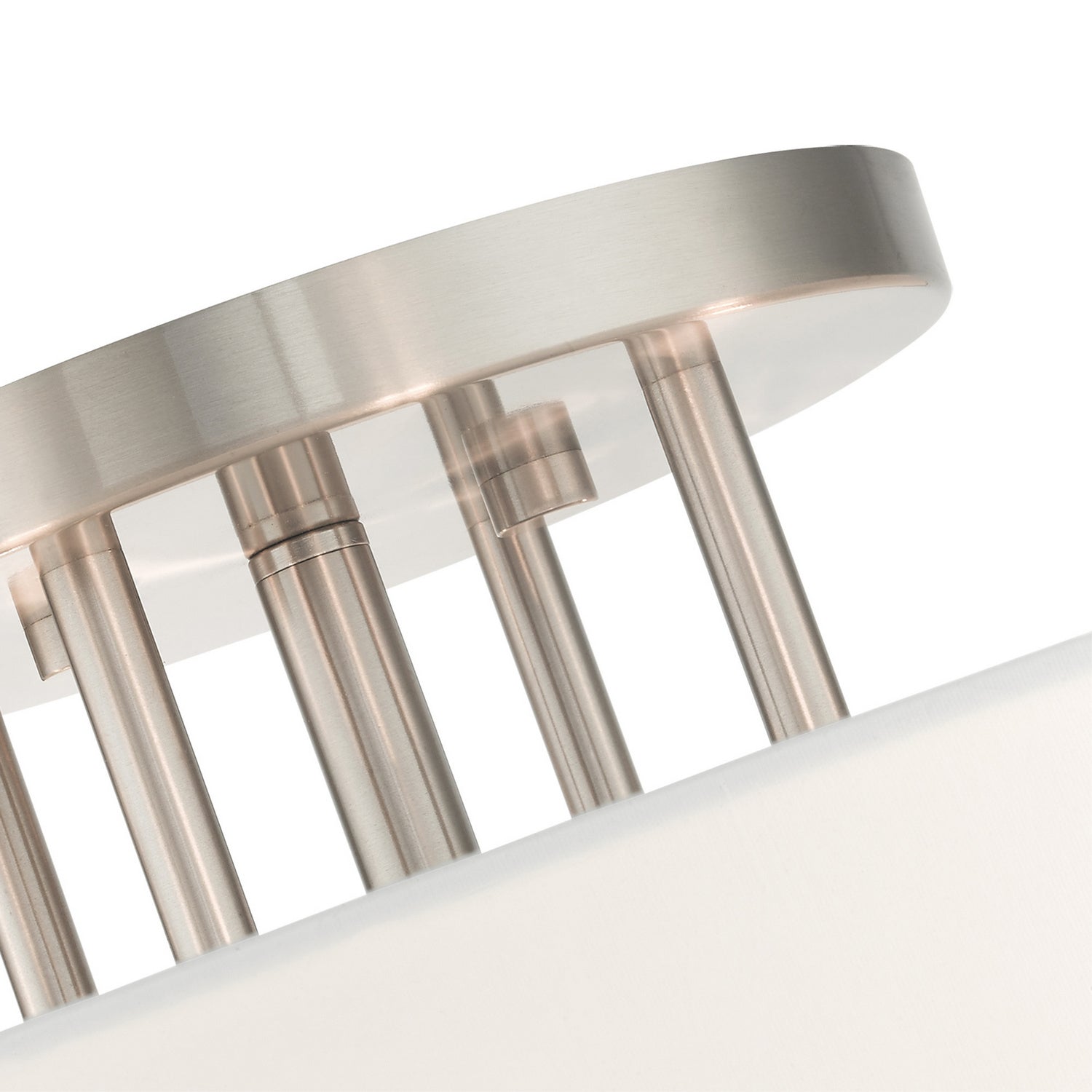 Livex Lighting - 45798-91 - Six Light Semi Flush Mount - Meridian - Brushed Nickel