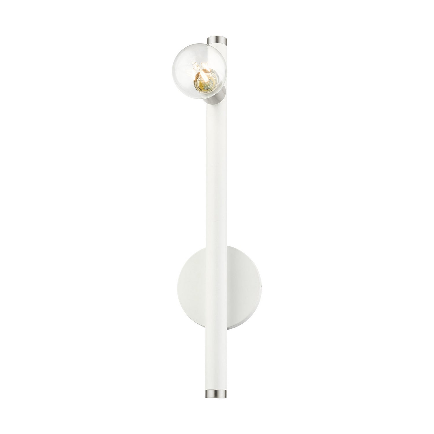 Livex Lighting - 45861-03 - One Light Wall Sconce - Bannister - White w/ Brushed Nickels